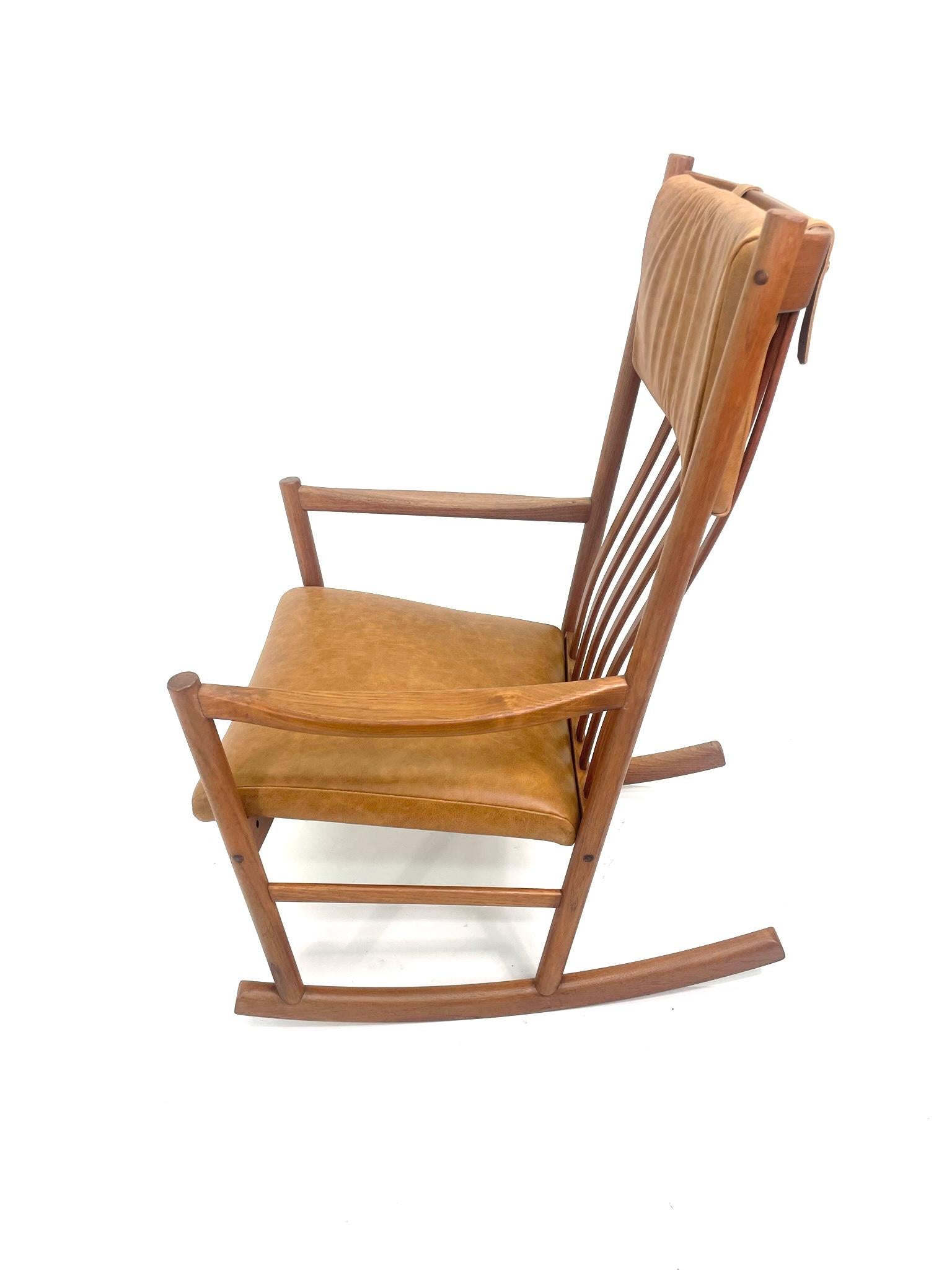 Mid-Century Modern Teak Hans J. Wegner Rocking Chair, Circa 1960s