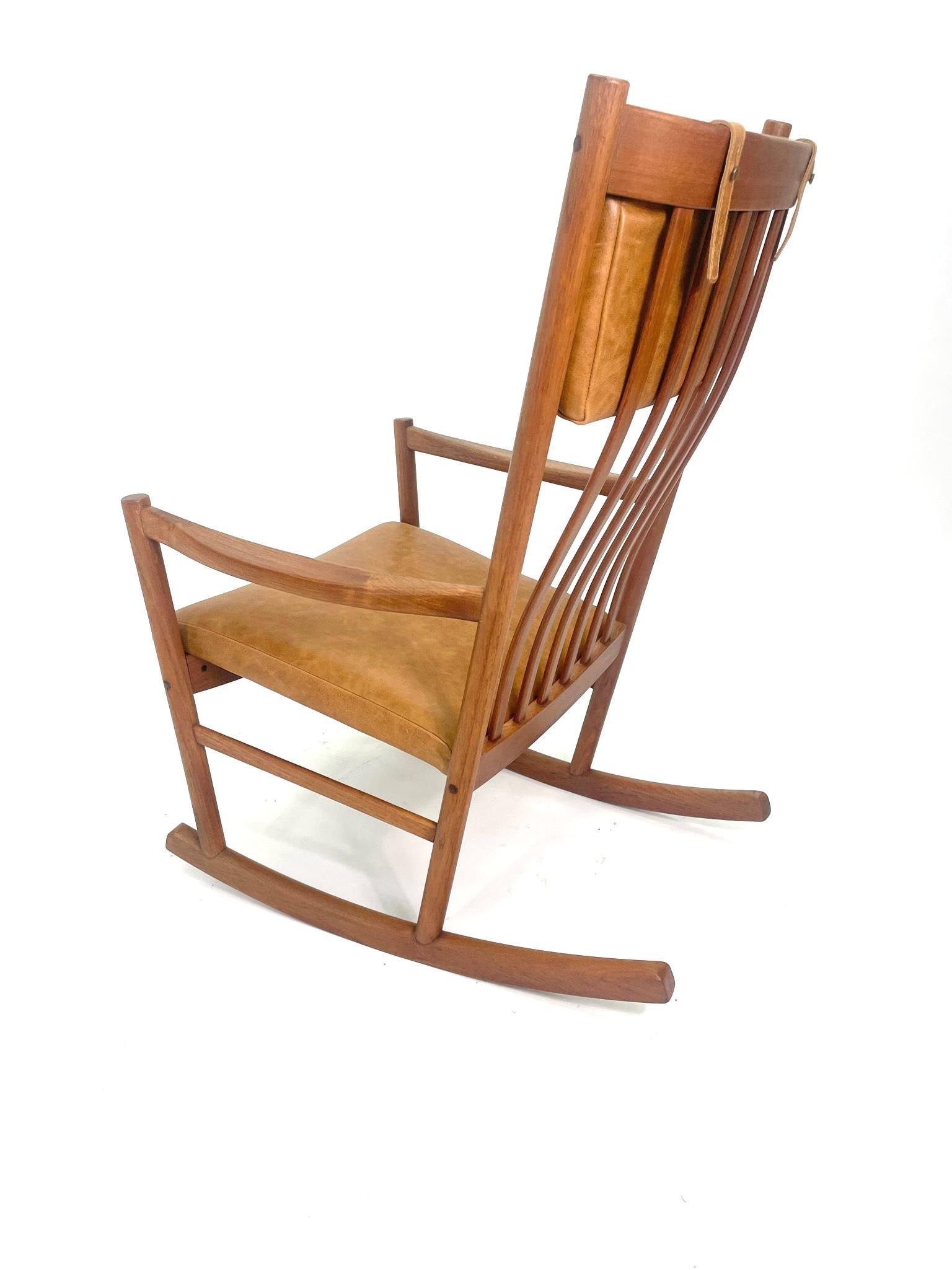 Teak Hans J. Wegner Rocking Chair, Circa 1960s 1