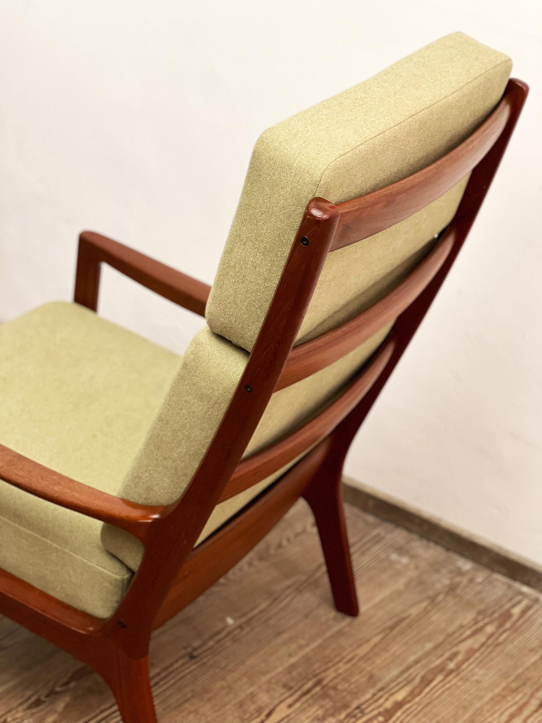 High Sessel oder Easy Chair & Hocker aus Teakholz, Senator Series, von Ole Wanscher im Angebot 9