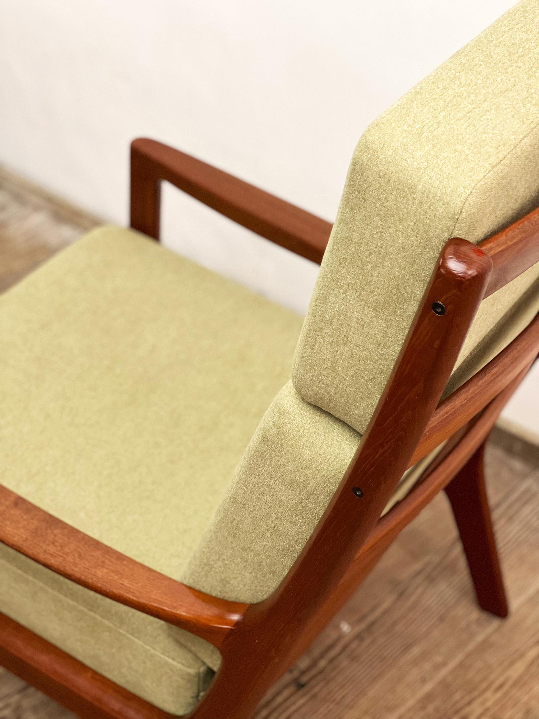 Teak High Armchair or Easy Chair & Stool, Senator Series, by Ole Wanscher For Sale 10