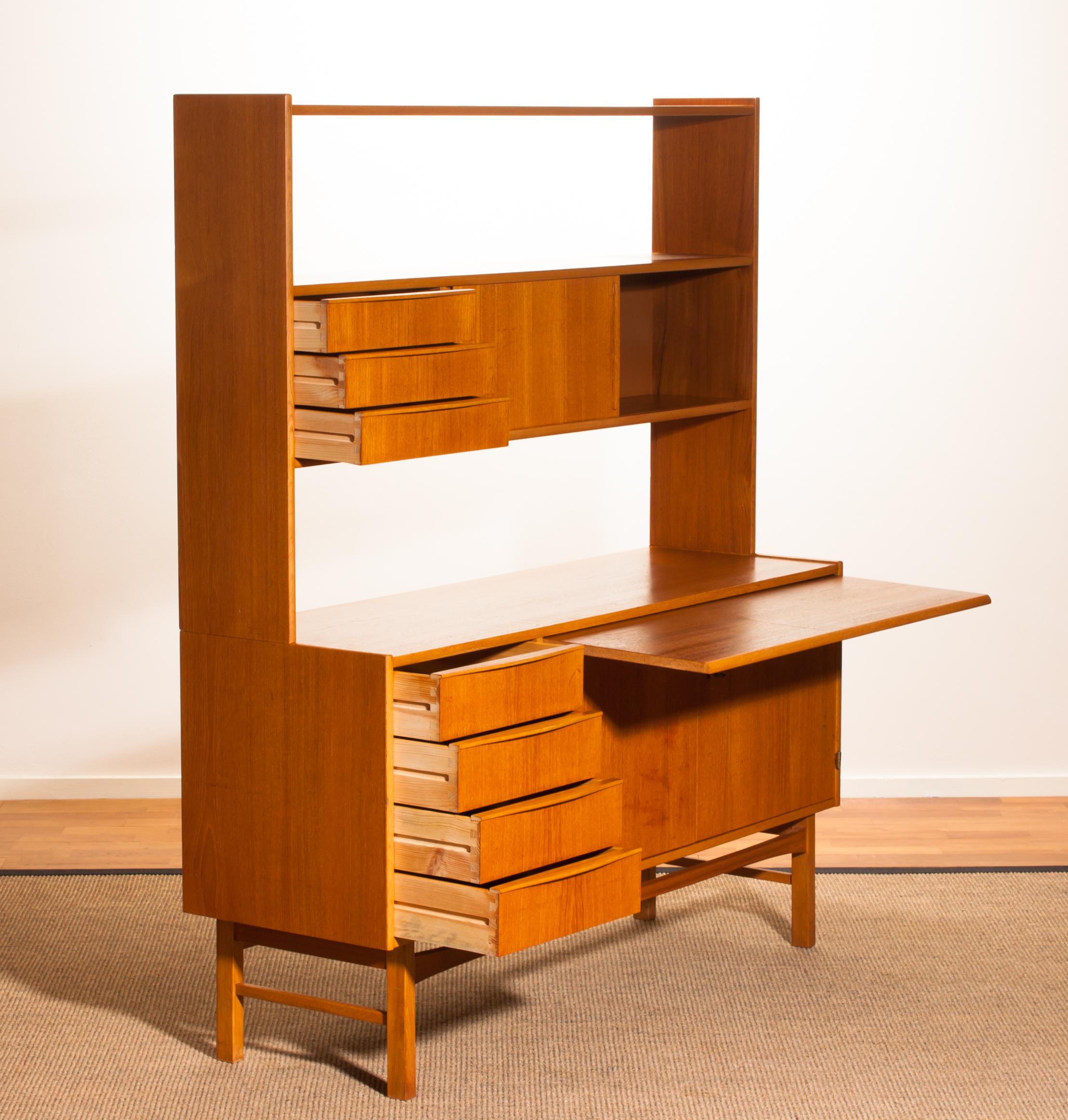 Teak High Board Buffet Cabinet from Sweden, 1950 1