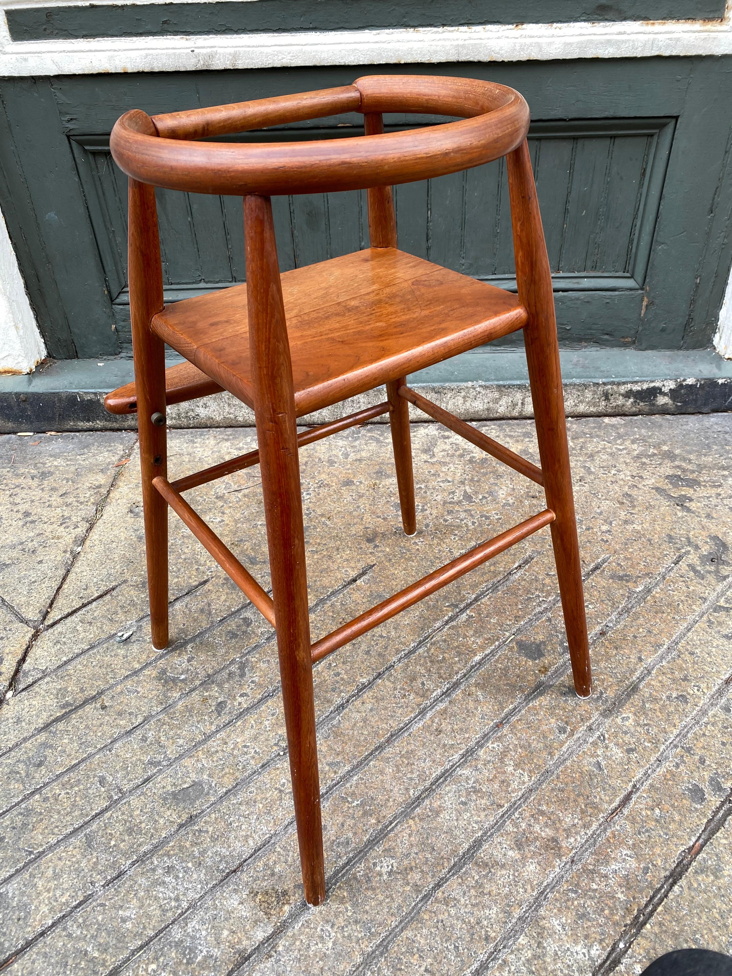 Danish Teak High Chair Designed by Nanna Ditzel