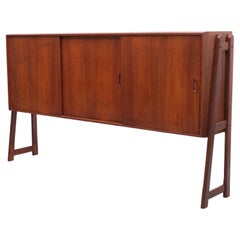 Teak high sideboard Scandinavian 1960s