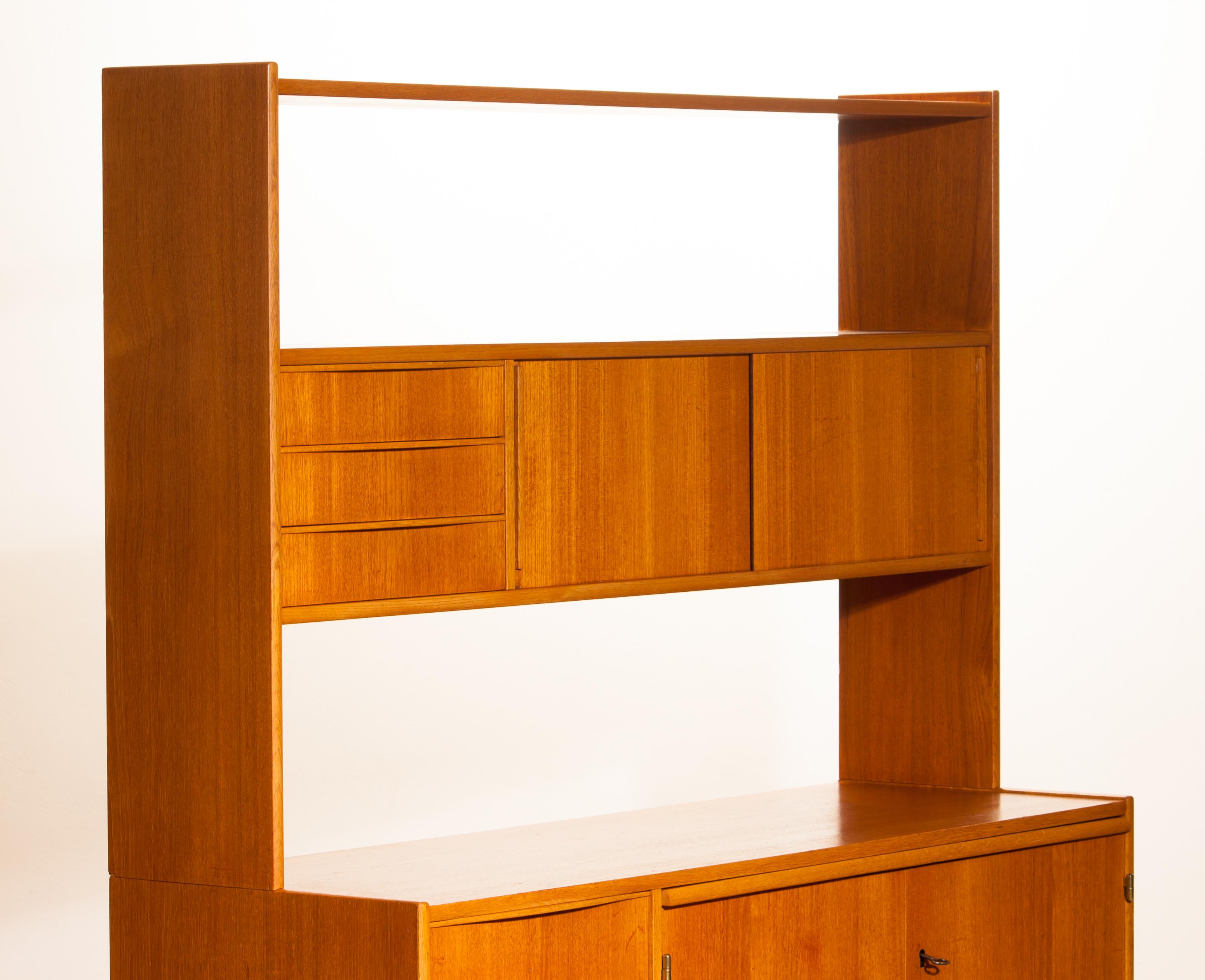 Teak Highboard Buffet Cabinet from Sweden, 1950 2