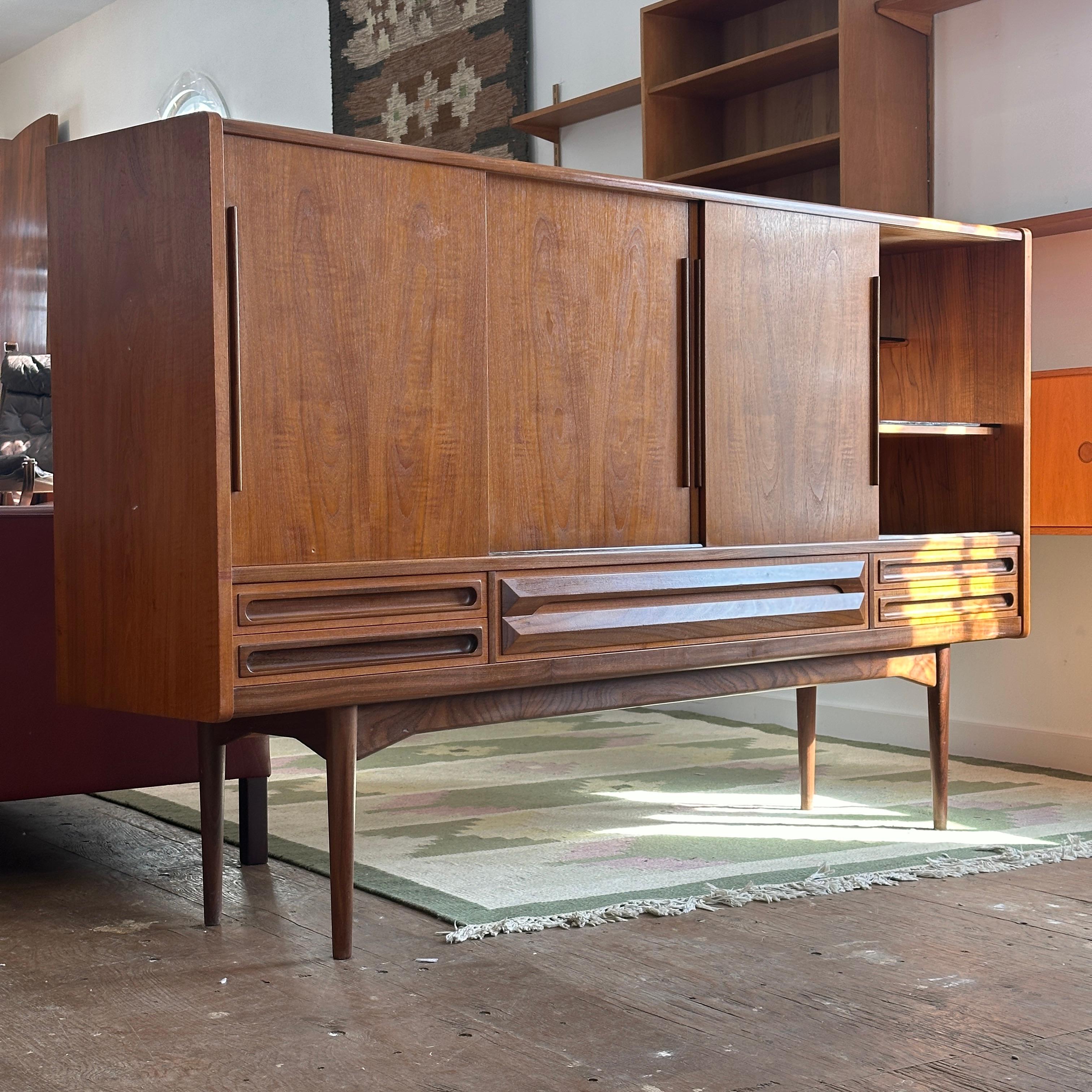 Danish Teak Highboard by Johannes Andersen For Sale