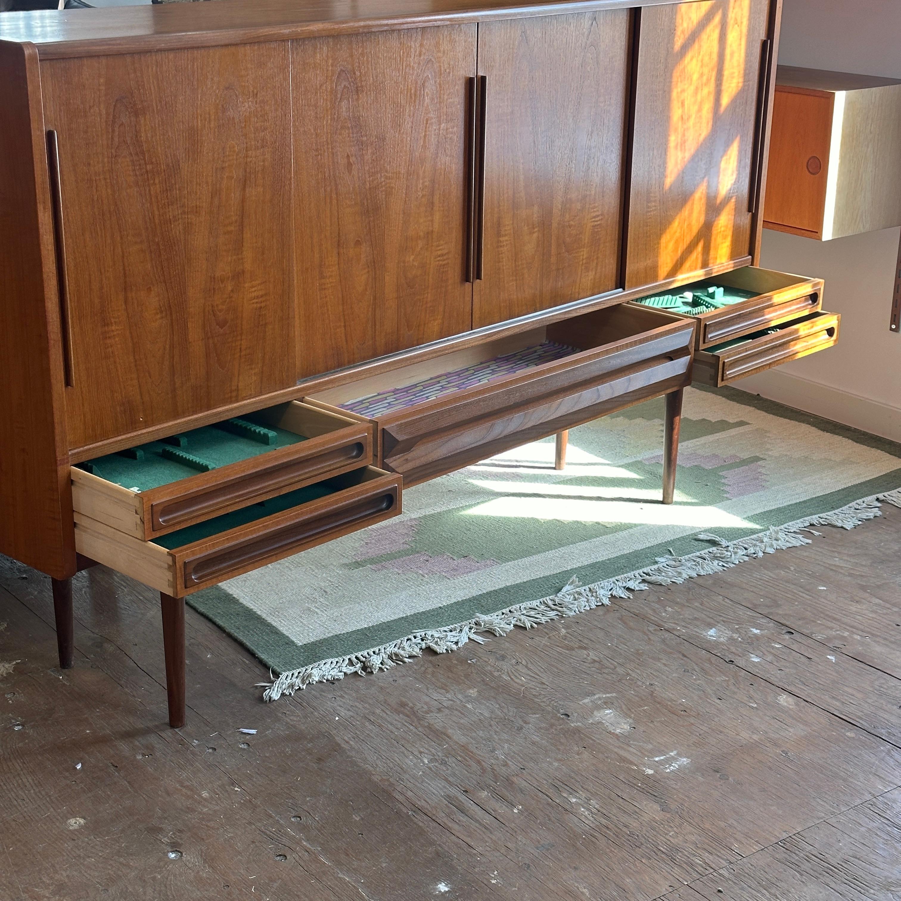 Mid-20th Century Teak Highboard by Johannes Andersen For Sale