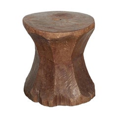 Teak Hourglass-Shape End Table from Indonesia, Mid-20th Century