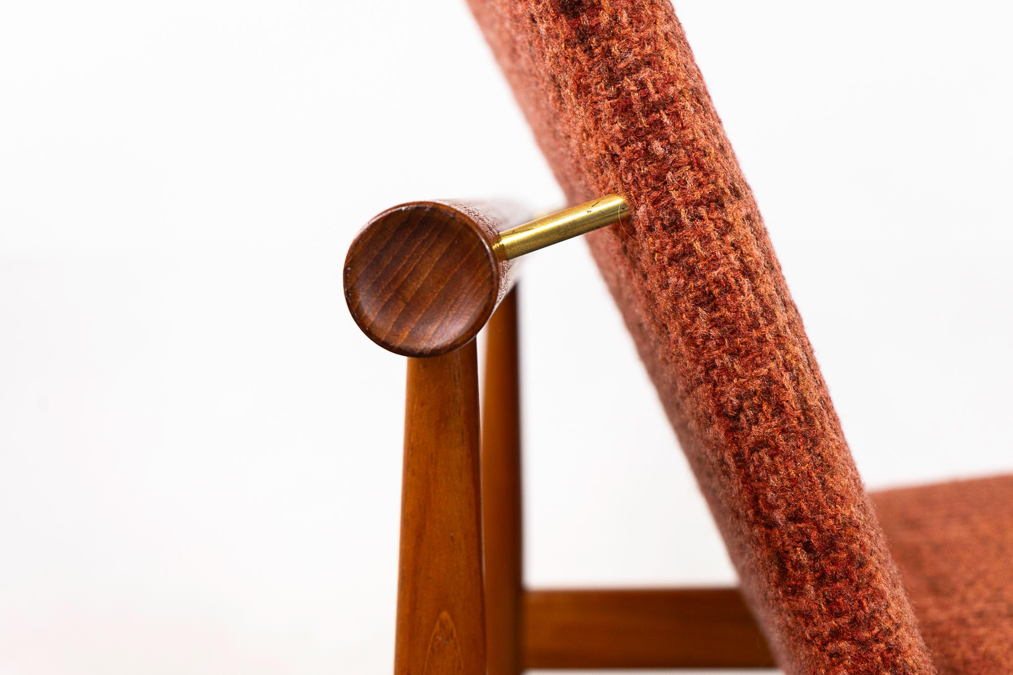 Brass Teak Japan Chair by Finn Juhl for France & Son For Sale