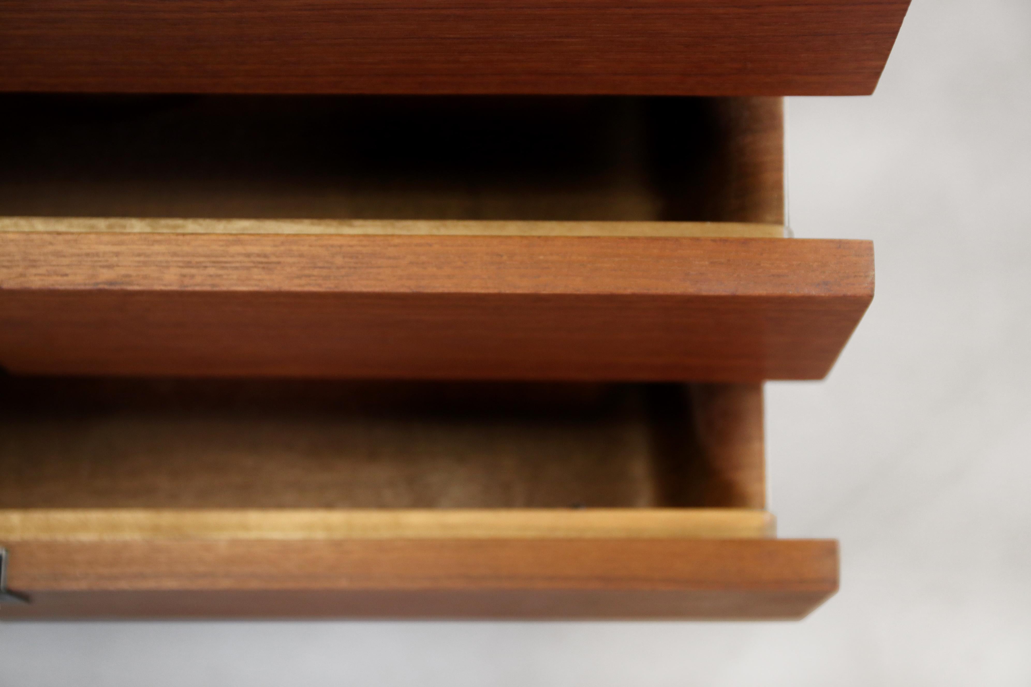 Metal Teak Japanese Series Chest of drawers by Cees Braakman for Pastoe Model DU10