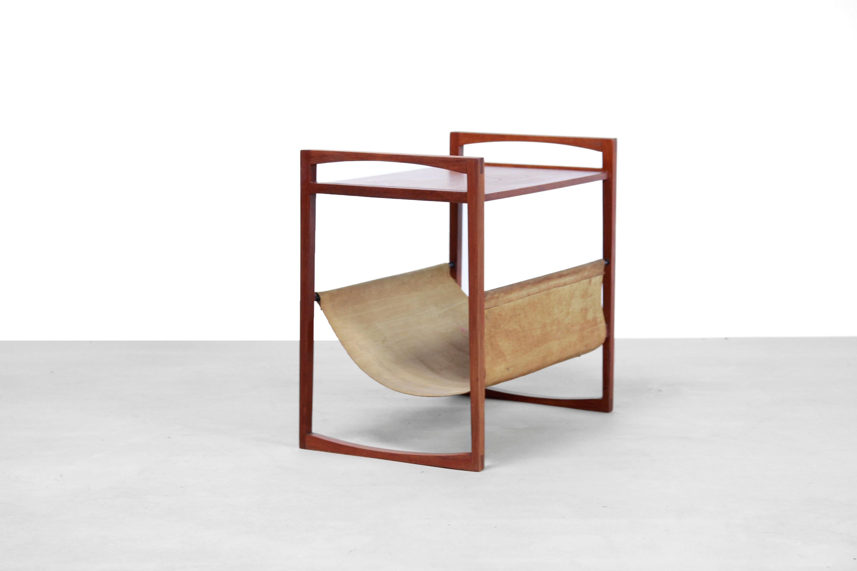 Danish Teak Kai Kristiansen Magazine Rack for Sika Mobler Side Table, Denmark, 1960s