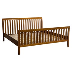 Teak King Bed Frame Slatted Headboard 1960s