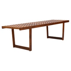 Teak Lattice Bench by Peter Løvig-Nielsen 1960s.