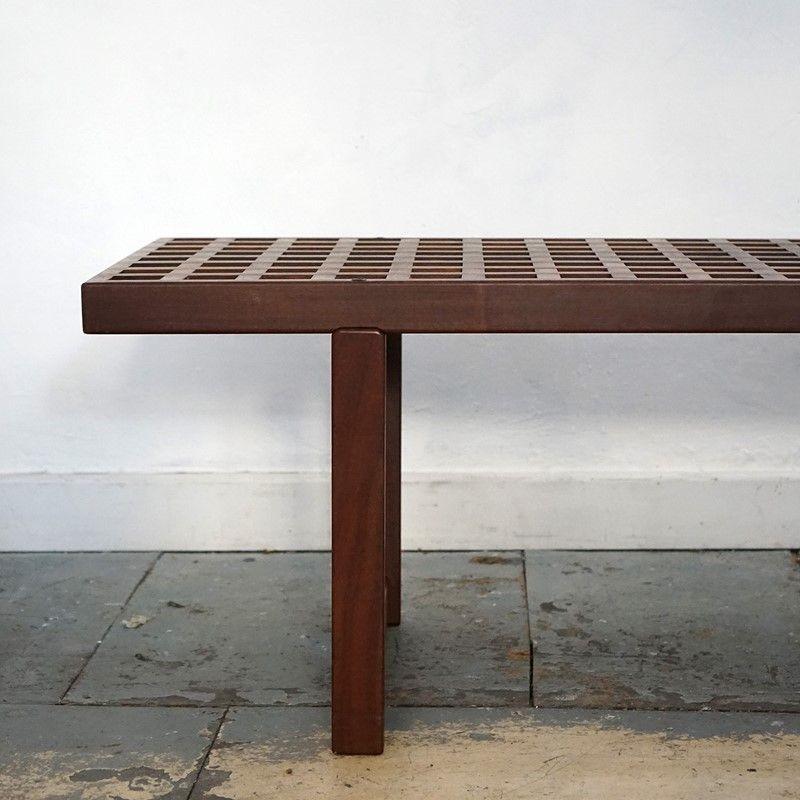 Vintage Teak Lattice Coffee Table/Bench by Peter Løvig Nielsen, 1960s, Danish  1