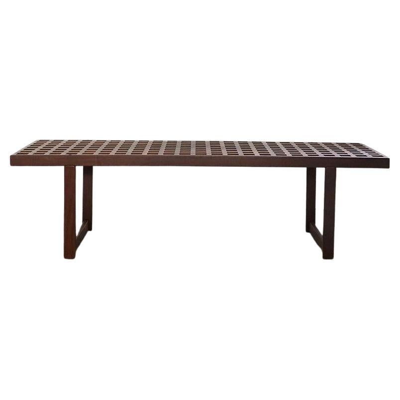 Vintage Teak Lattice Coffee Table/Bench by Peter Løvig Nielsen, 1960s, Danish 