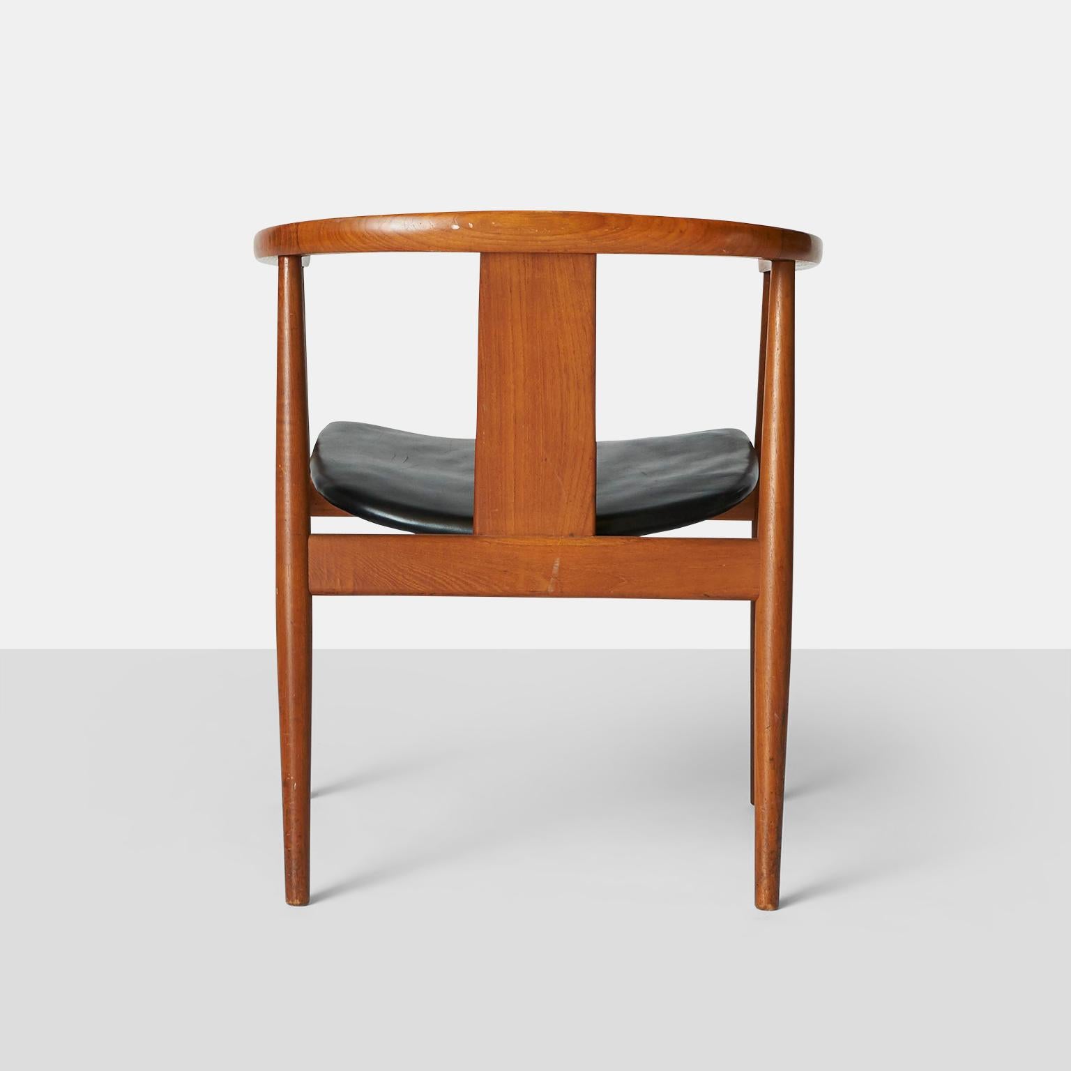Teak & Leather Chair by Tove and Edvard Kindt-Larsen In Good Condition For Sale In San Francisco, CA
