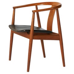 Teak & Leather Chair by Tove and Edvard Kindt-Larsen