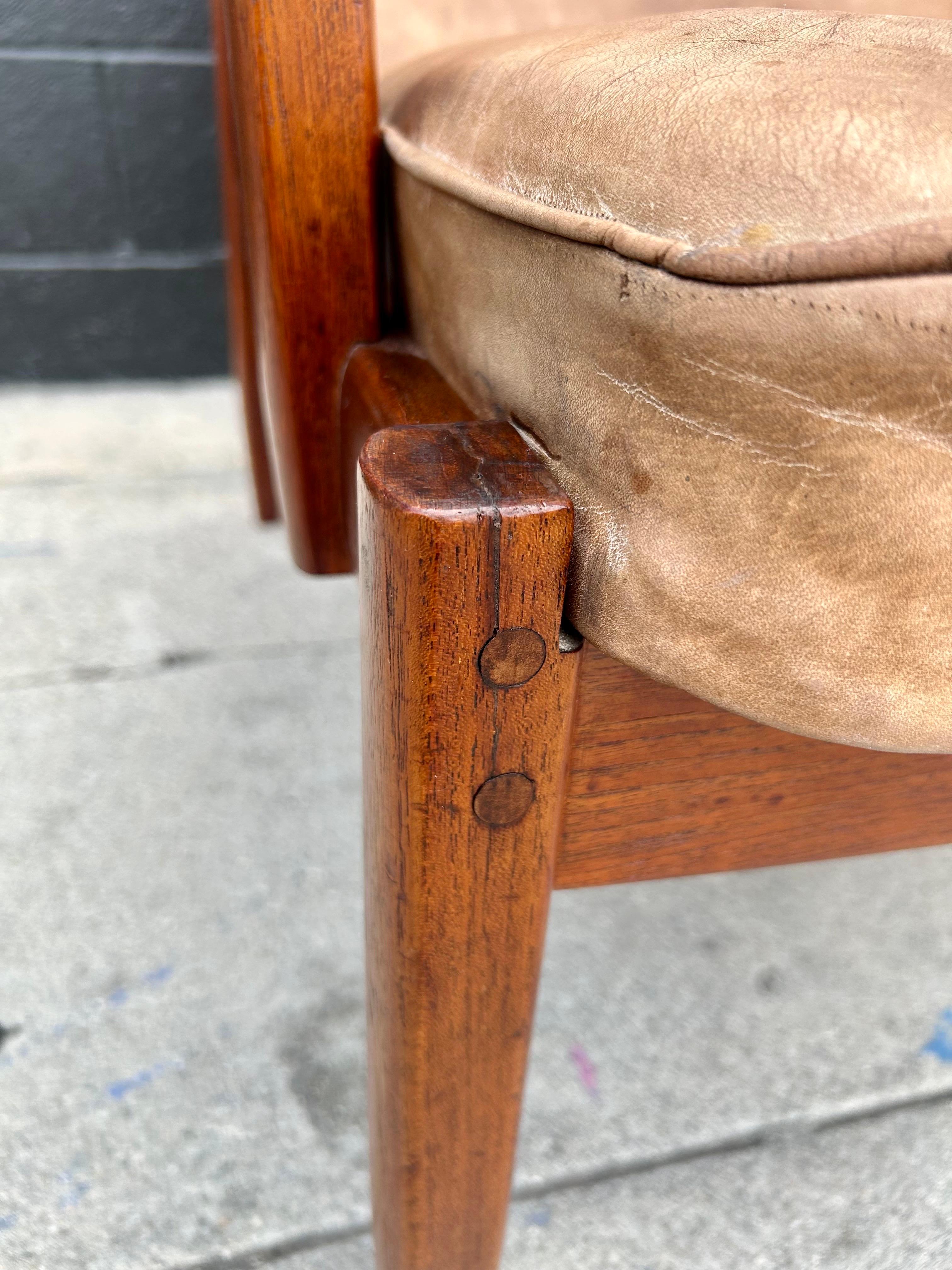 Teak + Leder Sessel Tove + Edvard Kindt-Larsen im Angebot 3