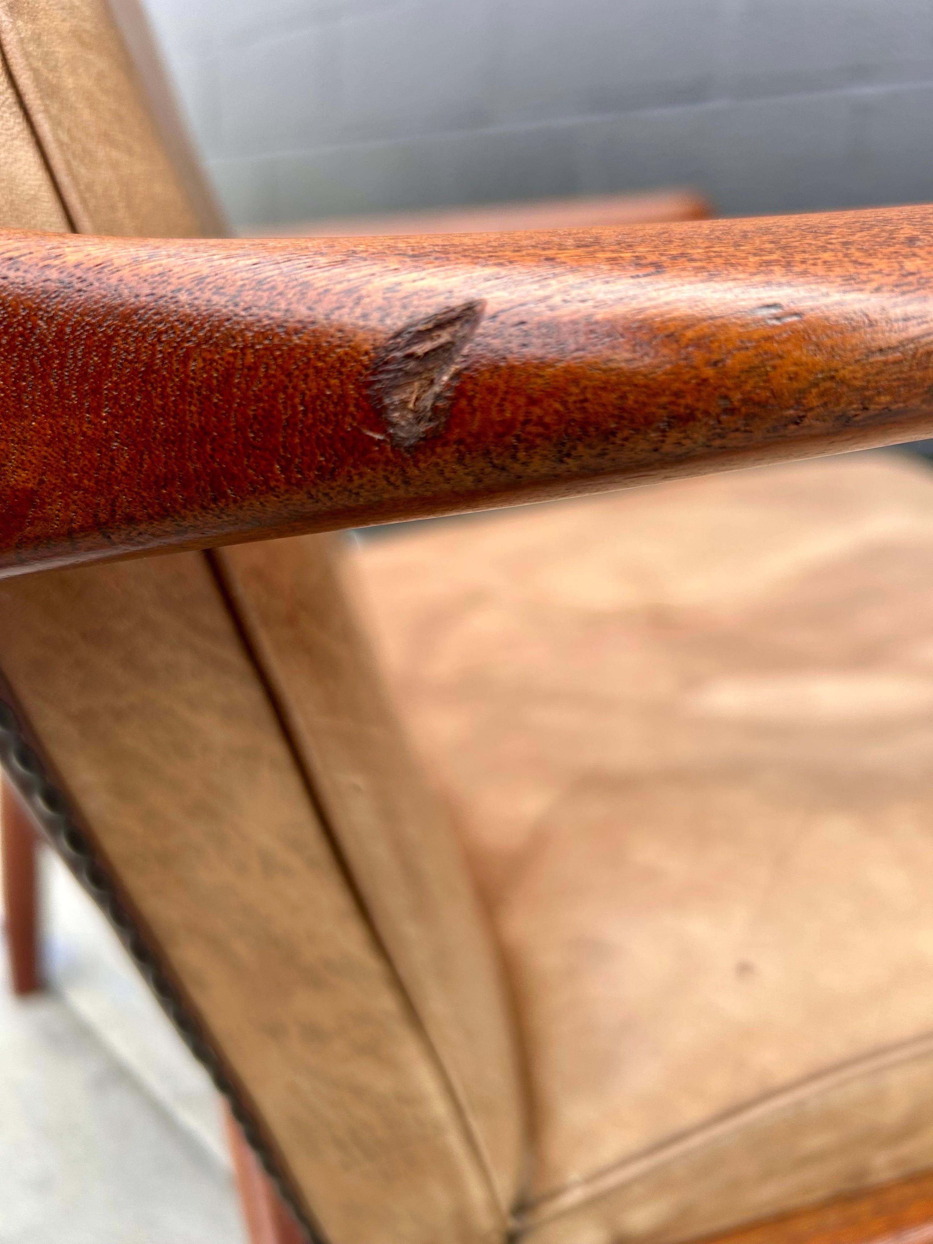 Teak + Leder Sessel Tove + Edvard Kindt-Larsen im Angebot 5