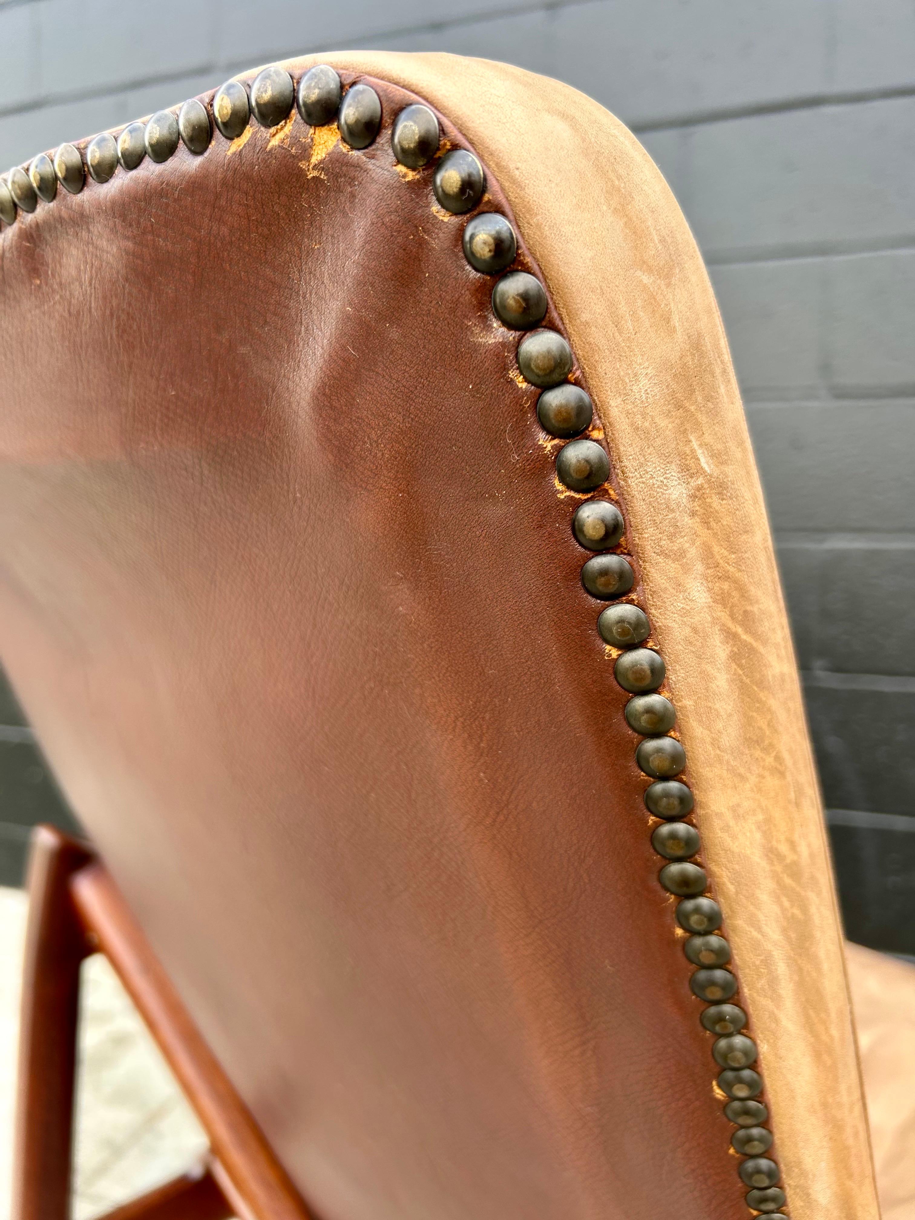 Teak + Leder Sessel Tove + Edvard Kindt-Larsen im Angebot 6