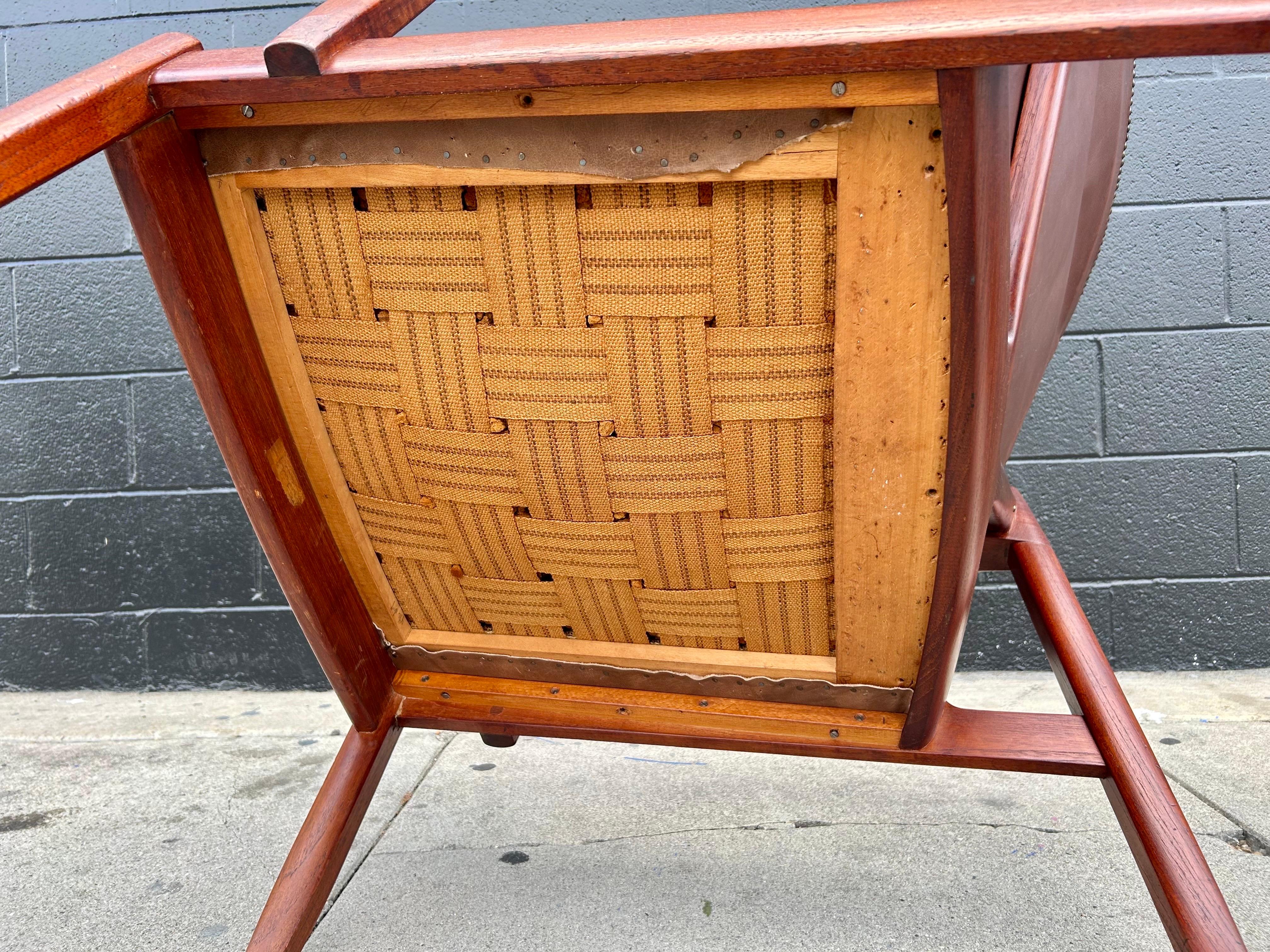 Teak + Leder Sessel Tove + Edvard Kindt-Larsen im Angebot 12