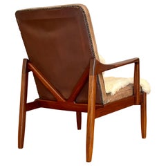 Teak + Leather Lounge Chair Tove + Edvard Kindt-Larsen
