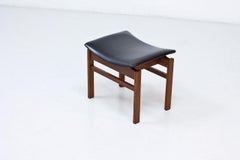 Teak & Leather Stool by Inger Klingenberg for France & Søn, Denmark