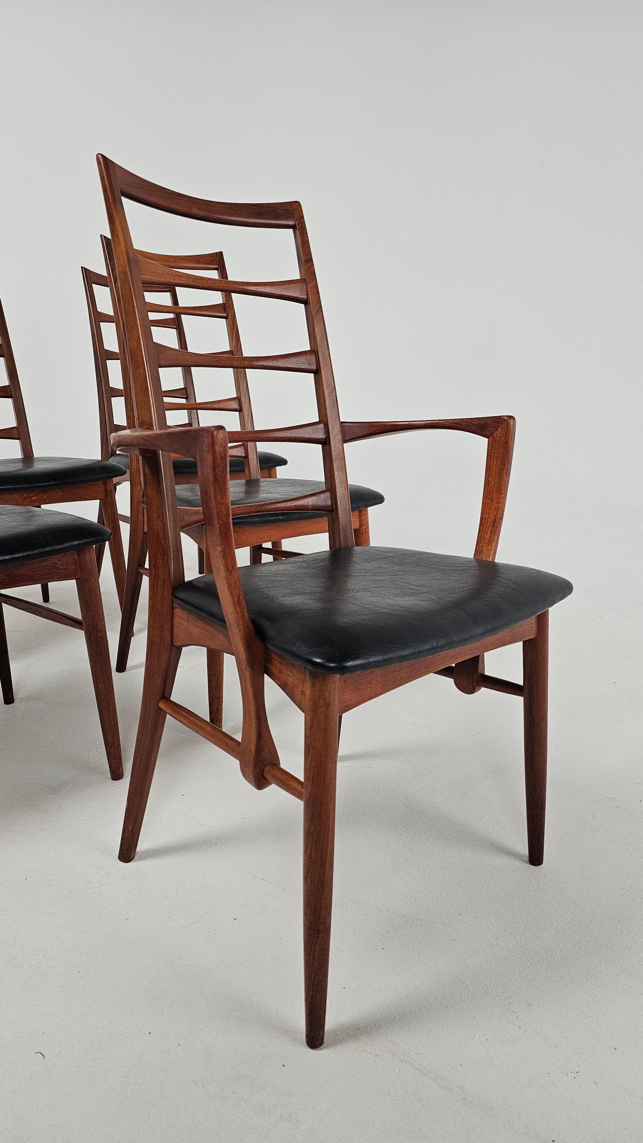 Teak Lis Chairs by Niels Koefoed for Koefoeds Hornslet, 1960s, Set of 6 In Good Condition In Београд, RS