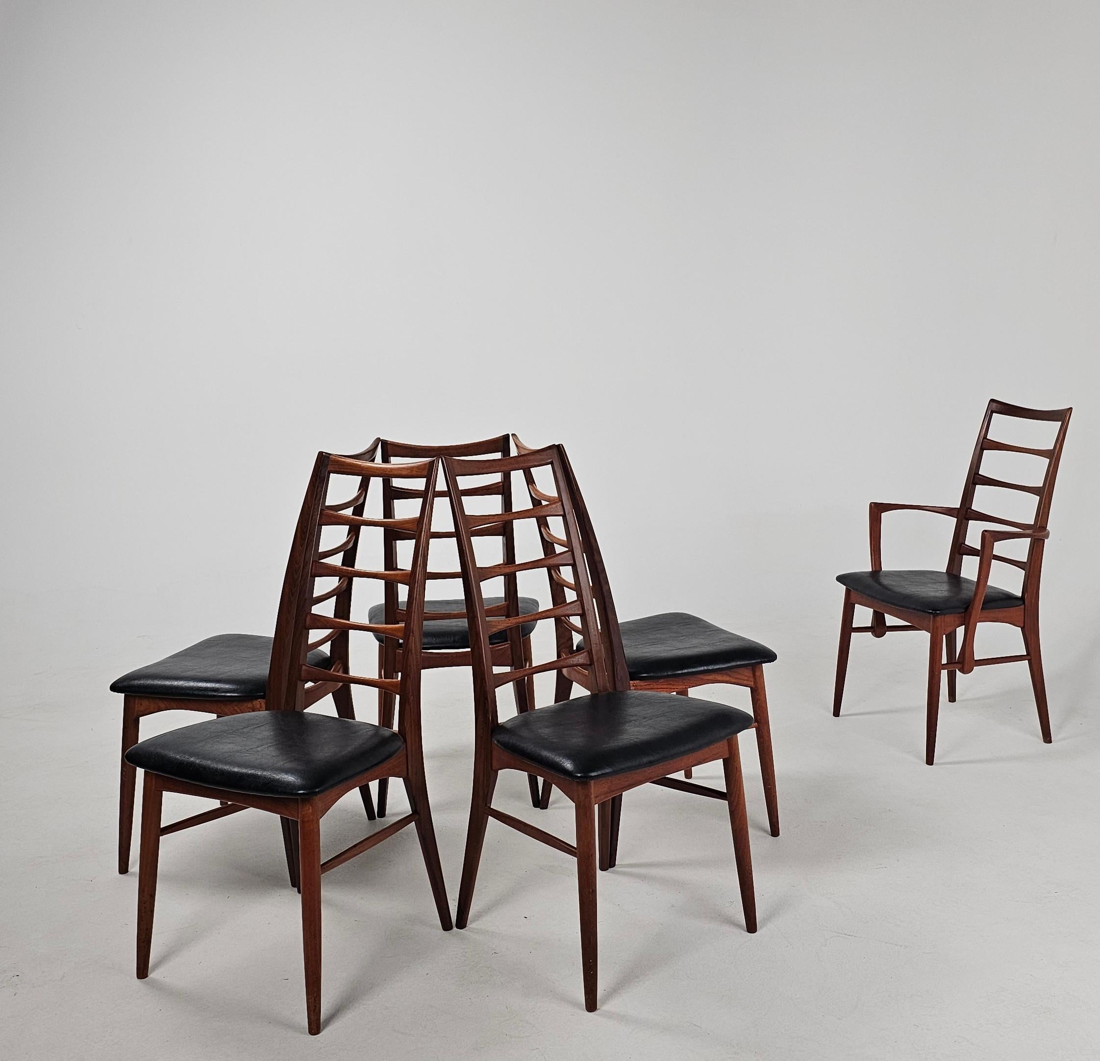 Teak Lis Chairs by Niels Koefoed for Koefoeds Hornslet, 1960s, Set of 6 2
