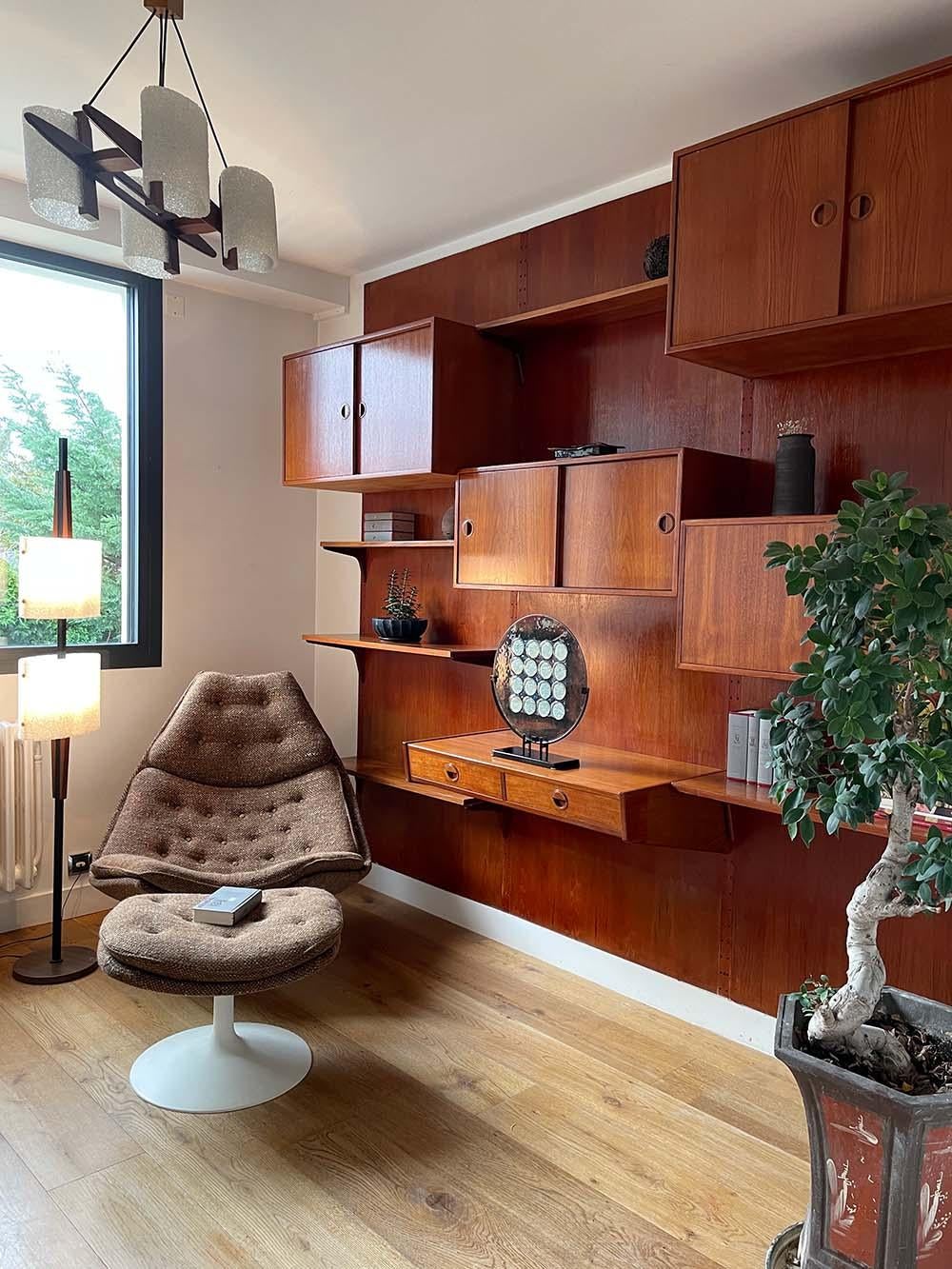 Teak Living Room Furniture from Hansen & Guldborg, 3 Panels 4