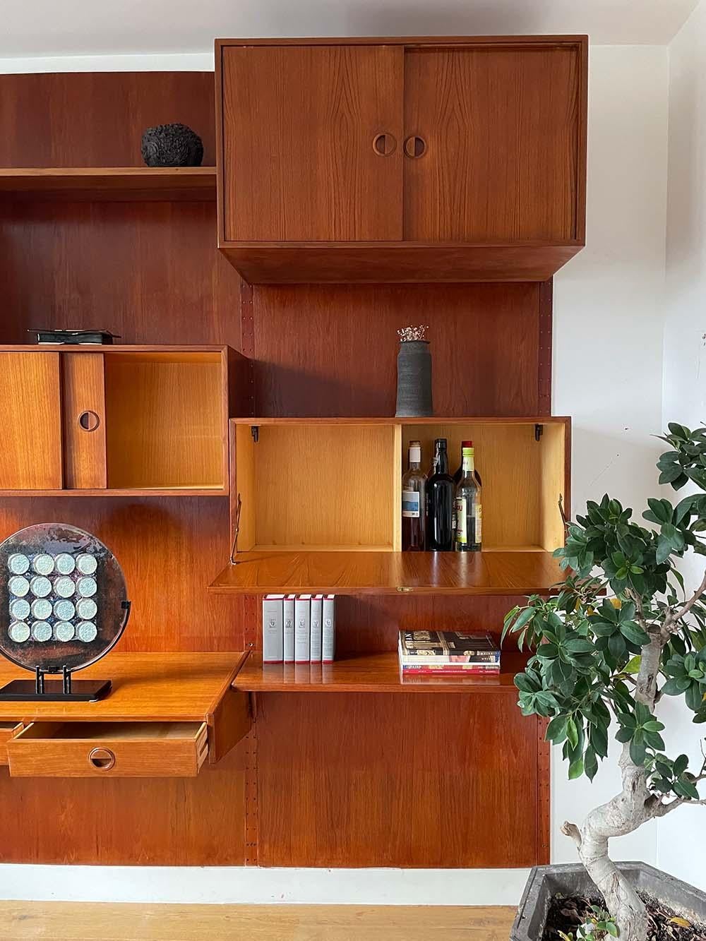 Mid-20th Century Teak Living Room Furniture from Hansen & Guldborg, 3 Panels