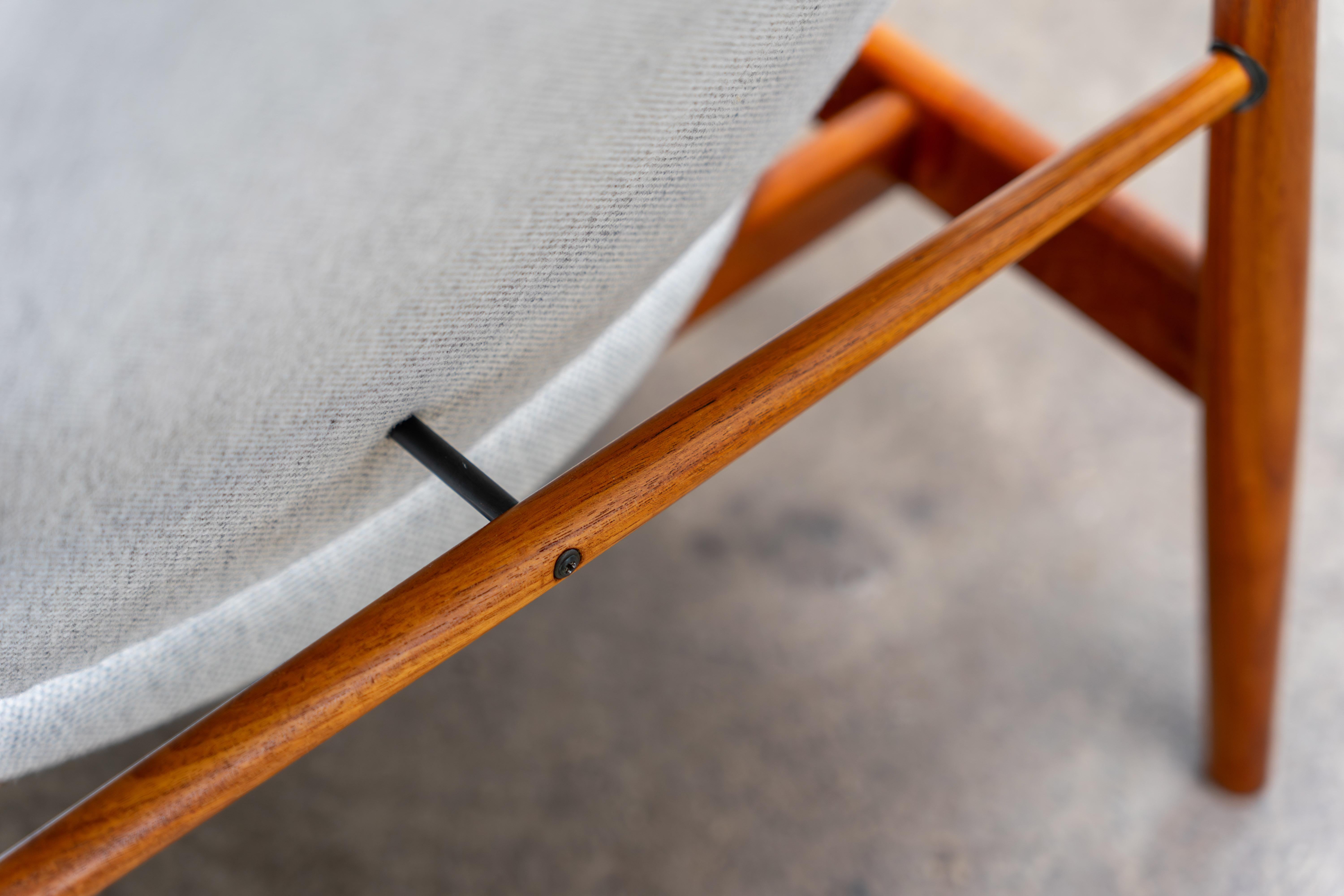 Chaise longue en teck 136 par Finn Juhl pour France & Daverkosen, Danemark années 1950 en vente 4