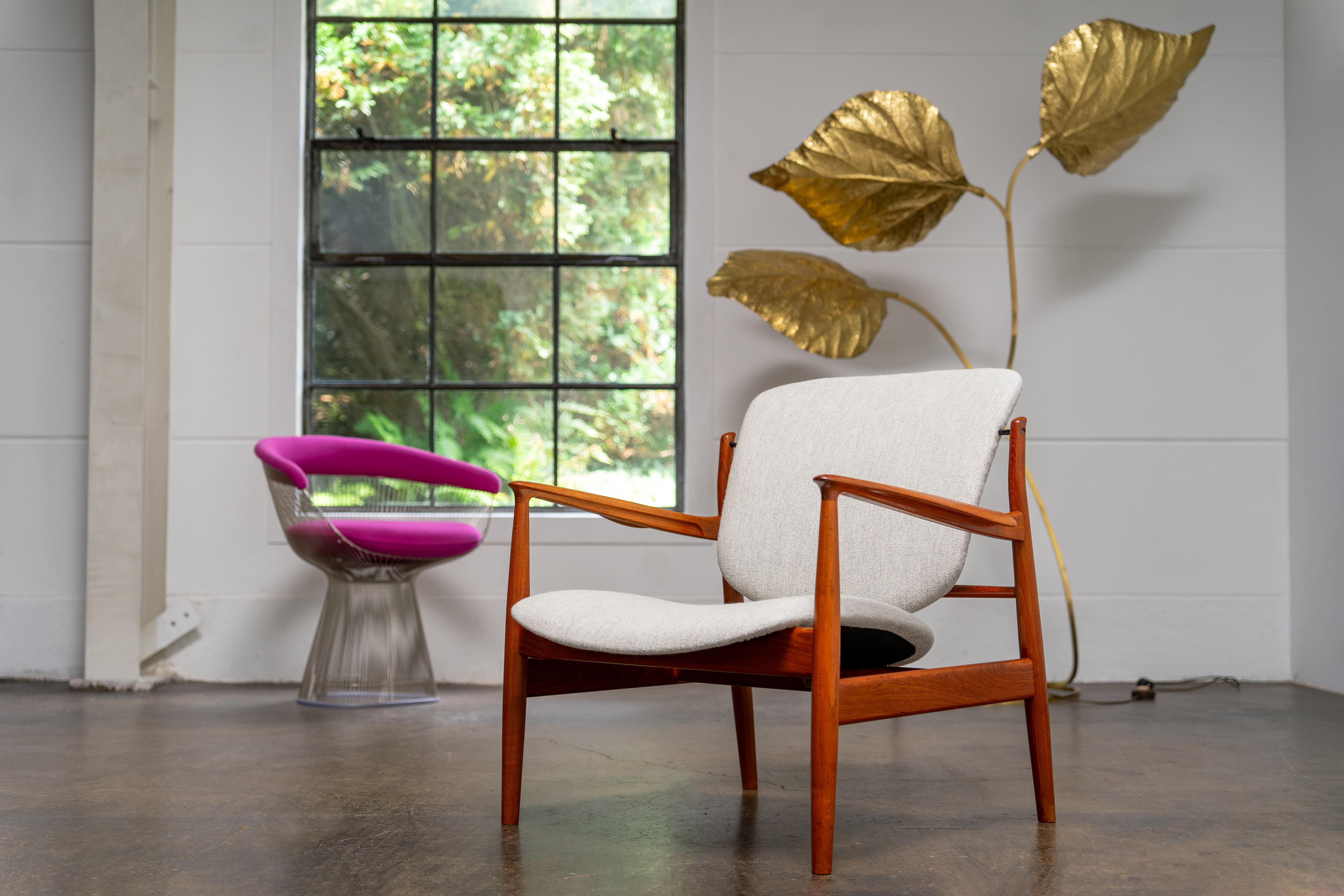 Chaise longue en teck 136 par Finn Juhl pour France & Daverkosen, Danemark années 1950 en vente 5