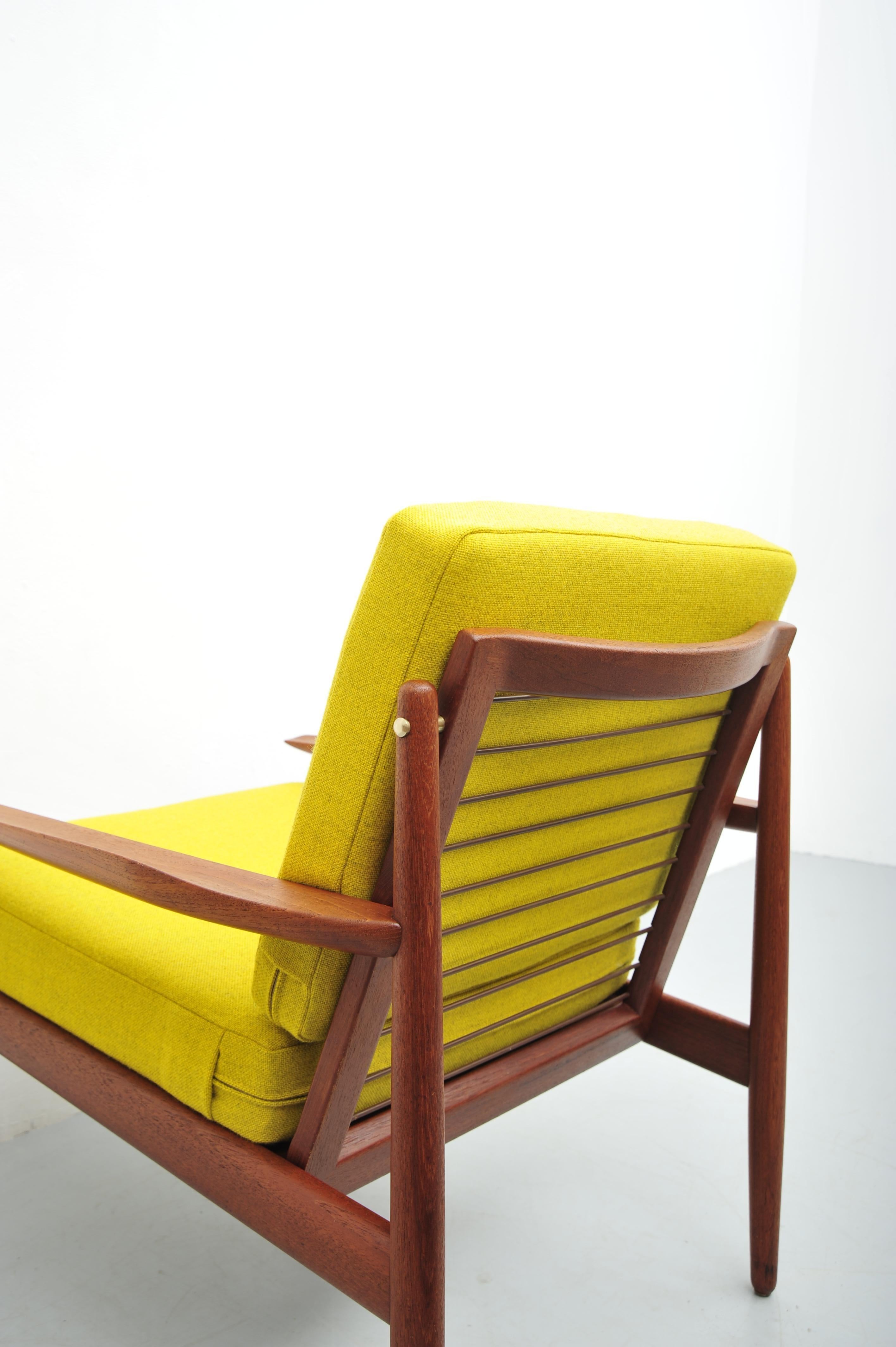 Chaise longue en teck par Arne Vodder pour Glostrup, années 1950 Bon état - En vente à Wiesbaden, DE