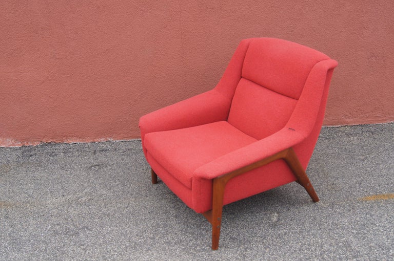 Scandinavian Modern Teak Lounge Chair by Folke Ohlsson for DUX of Sweden For Sale