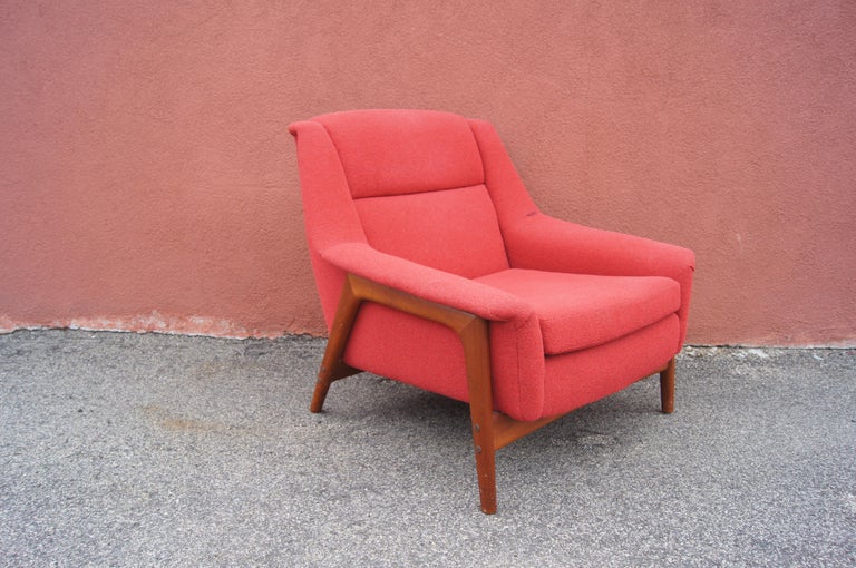 Mid-20th Century Teak Lounge Chair by Folke Ohlsson for DUX of Sweden For Sale