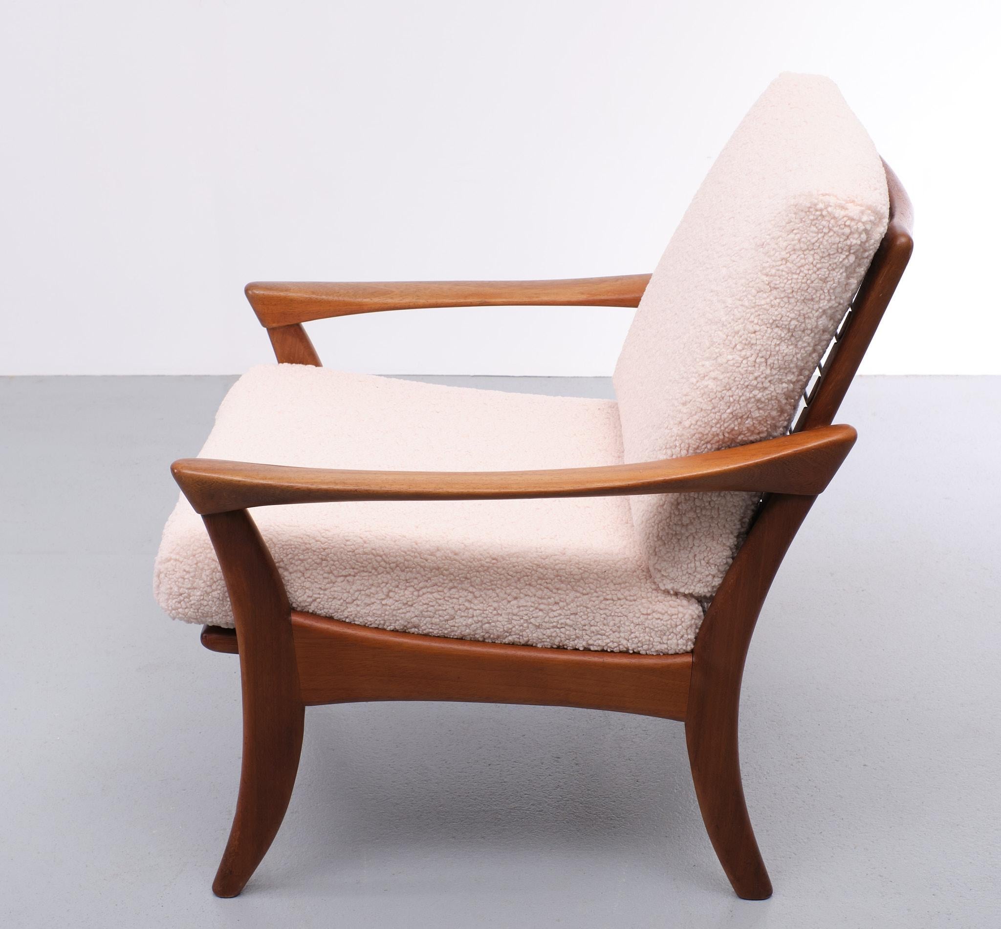 Mid-20th Century Teak Lounge Chair De Ster Gelderland 1950s Holland