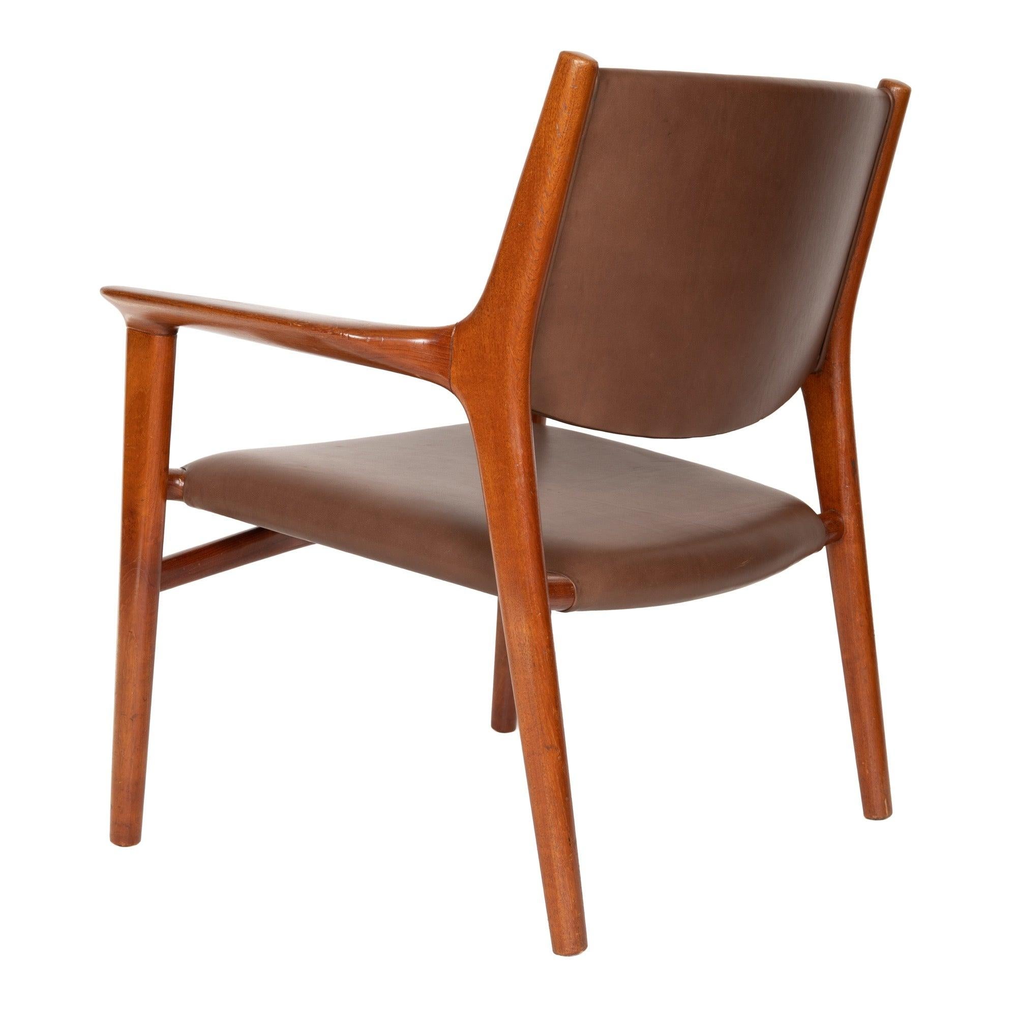 Sedia da salotto in teak di Hans J. Wegner per Hansen, 1958 In condizioni ottime in vendita a Sagaponack, NY
