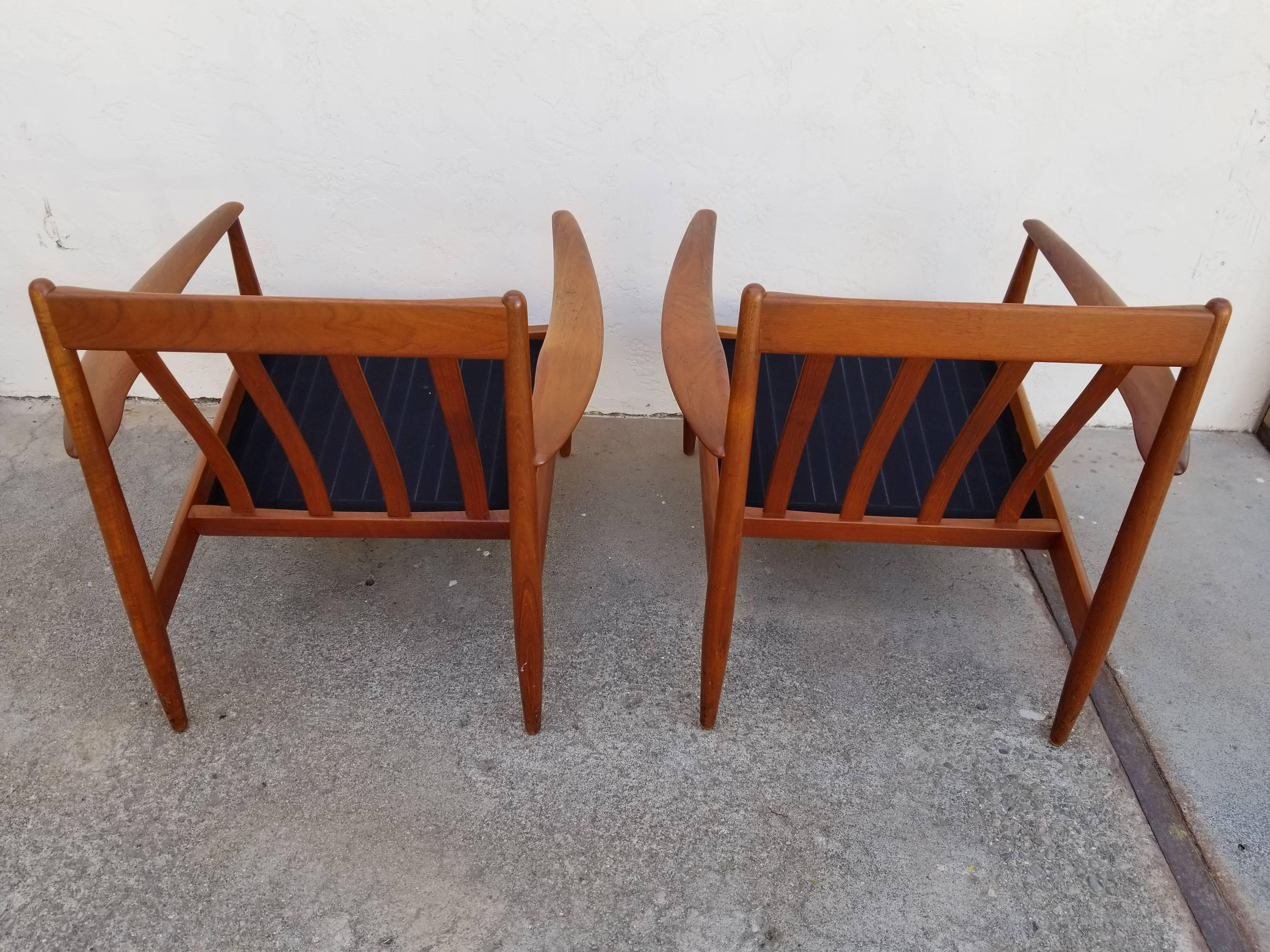 Teak Lounge Chairs by Grete Jalk for France & Daverkosen 8