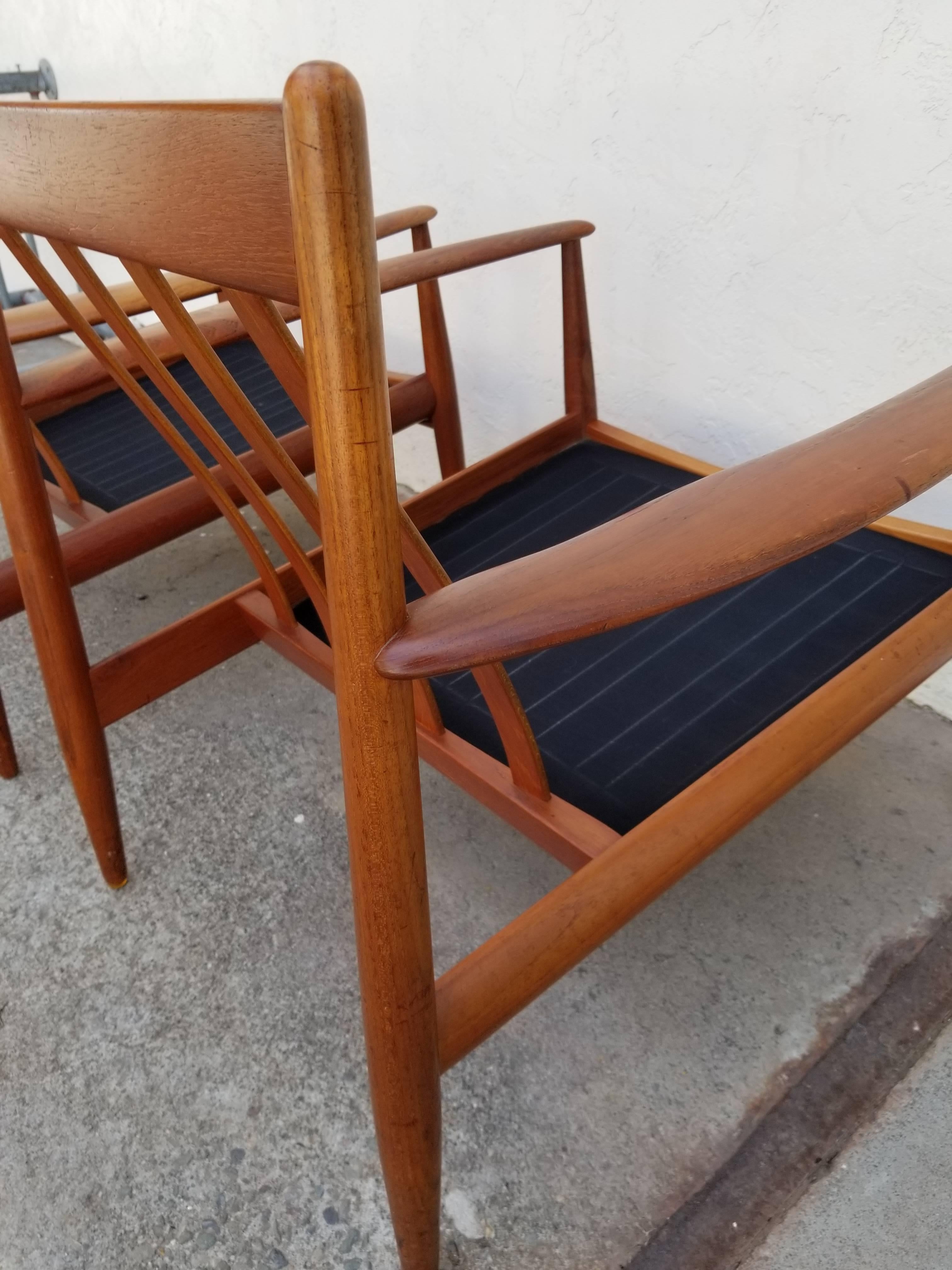 Teak Lounge Chairs by Grete Jalk for France & Daverkosen In Good Condition In Fulton, CA