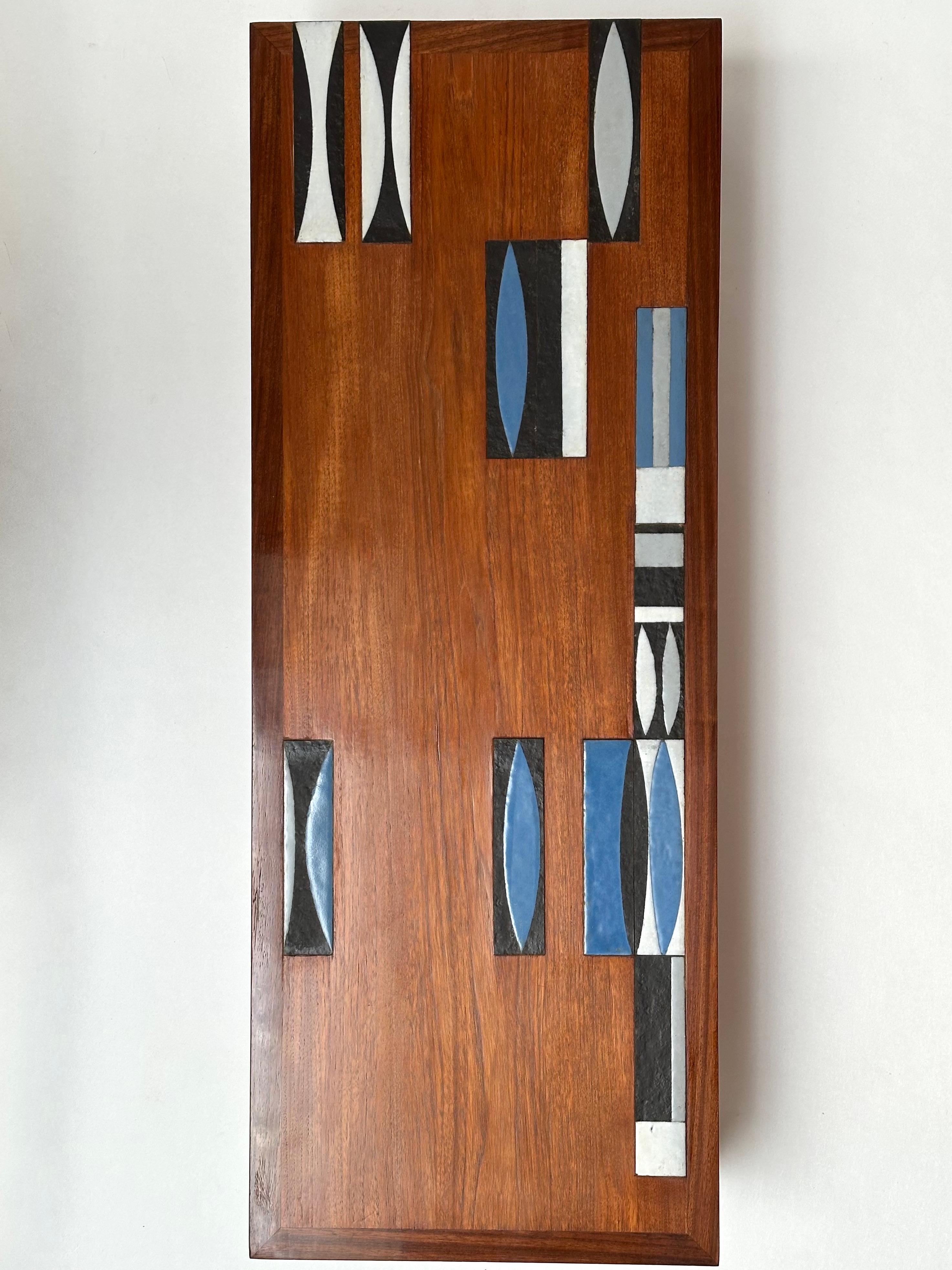 Niedriger Tisch aus Teakholz mit Keramikeinlagen, Roger Capron, Vallauris 1961 im Angebot 8