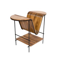 Teak Magazine Holder, Side Table "Ruptura"