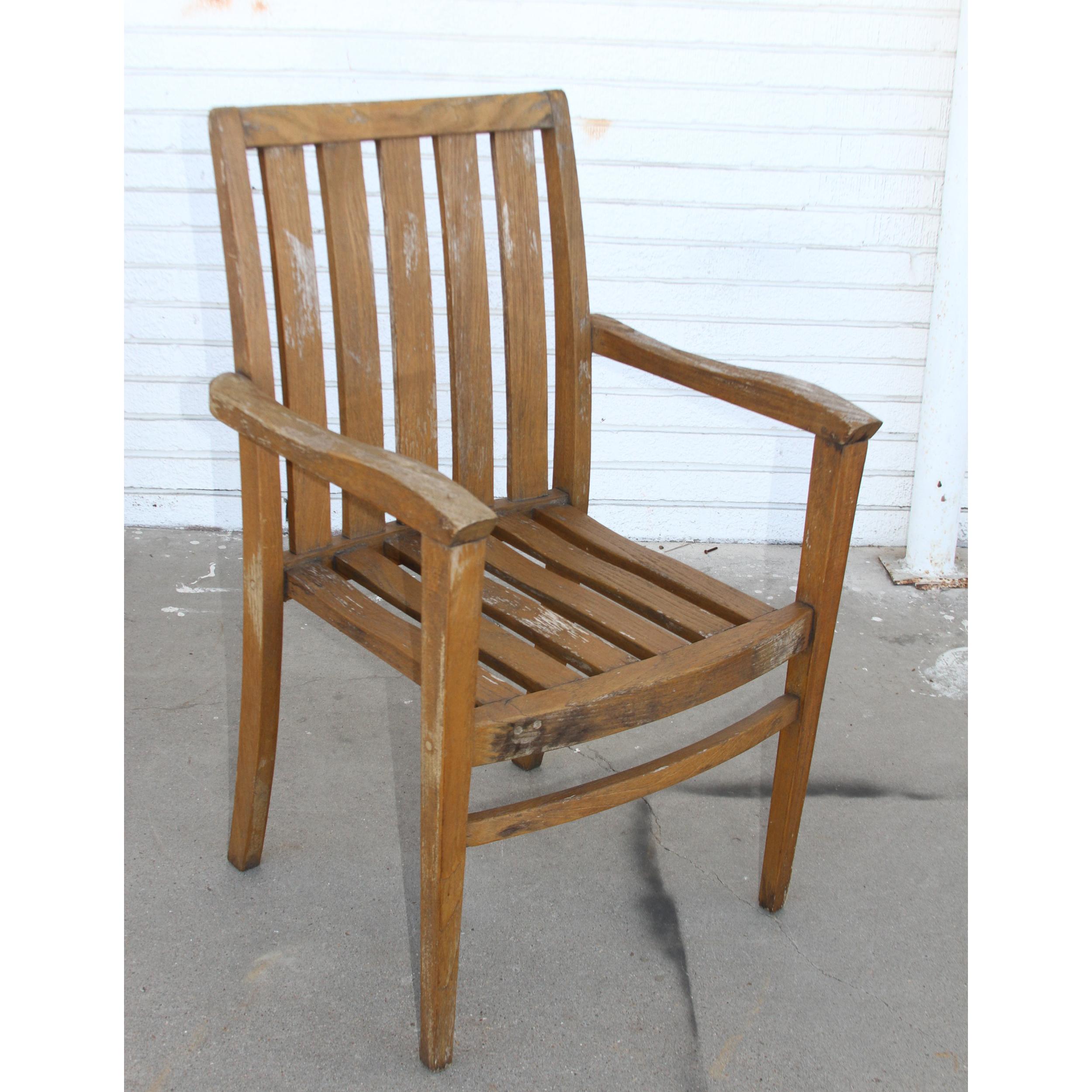 Teak Maritime Heritage Chairs In Fair Condition For Sale In Pasadena, TX