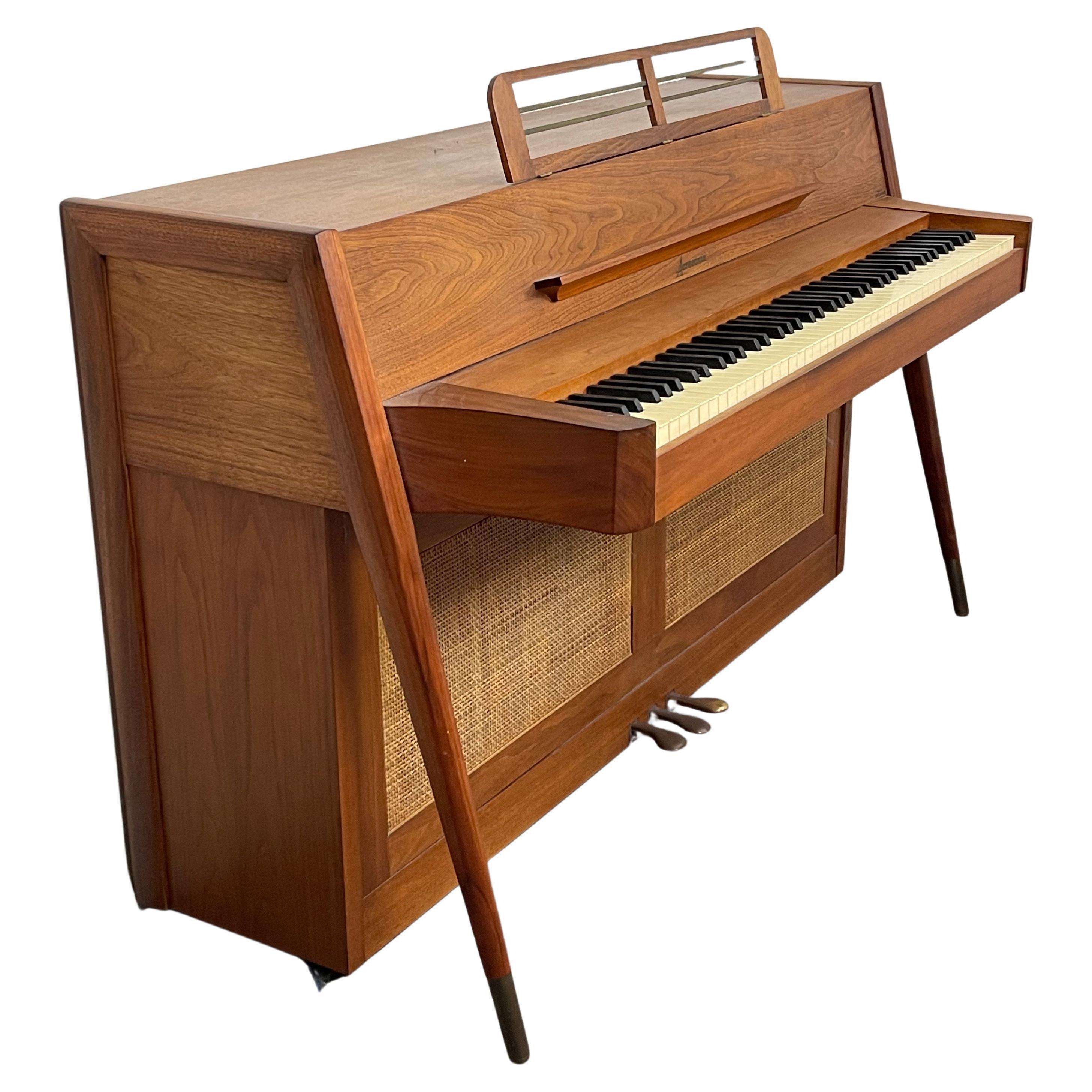 Teak Mid Century Danish Modern Baldwin Acrosonic Piano w/ Matching Bench