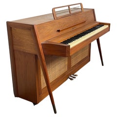 Vintage Teak Mid Century Danish Modern Baldwin Acrosonic Piano w/ Matching Bench