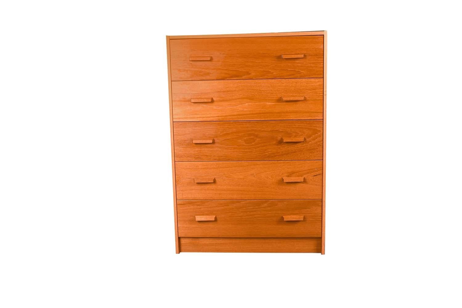 Mid-Century Modern Teak Midcentury Danish Tall Dresser For Sale