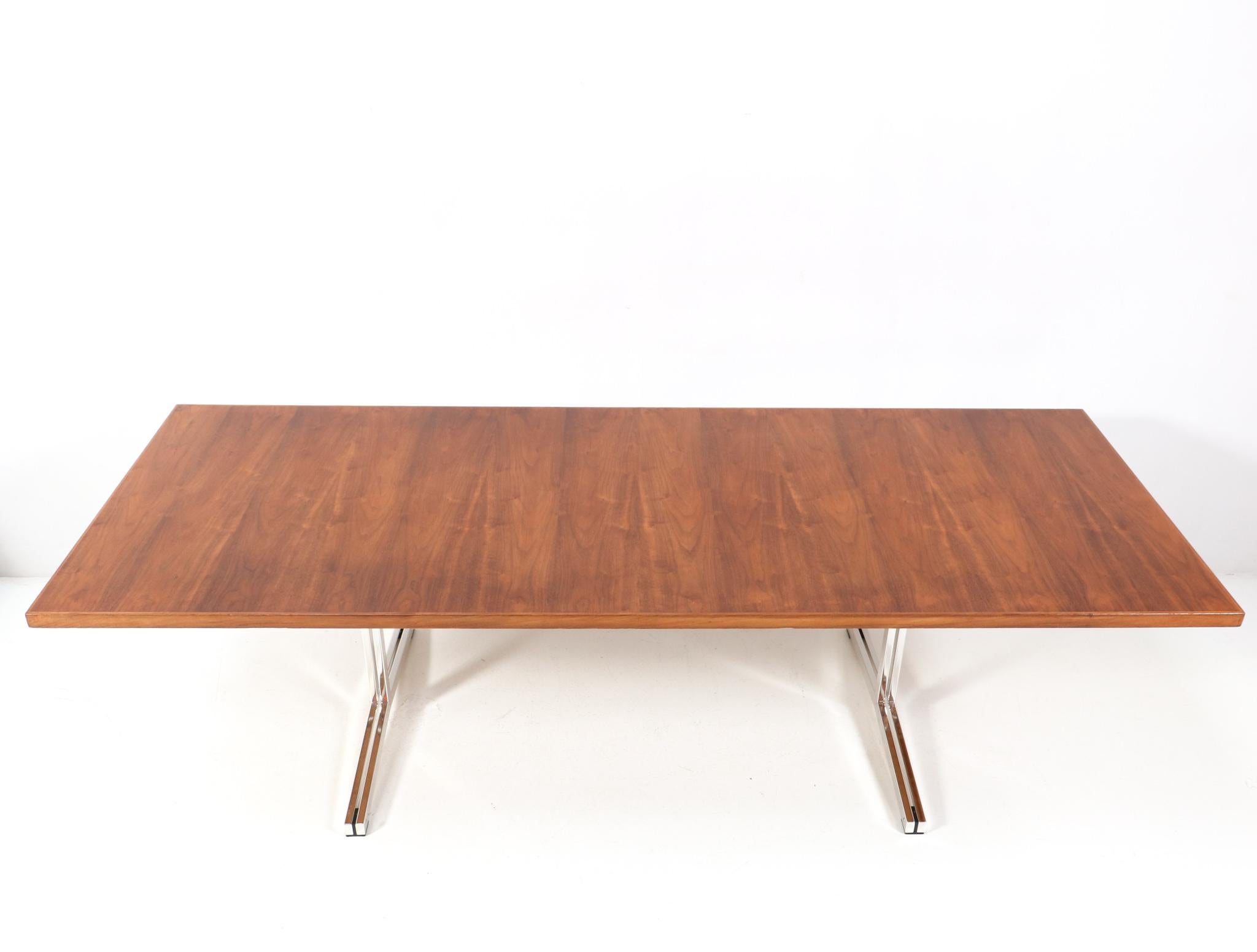 Chrome Teak Mid-Century Modern Conference Table by Theo Tempelman for AP Originals