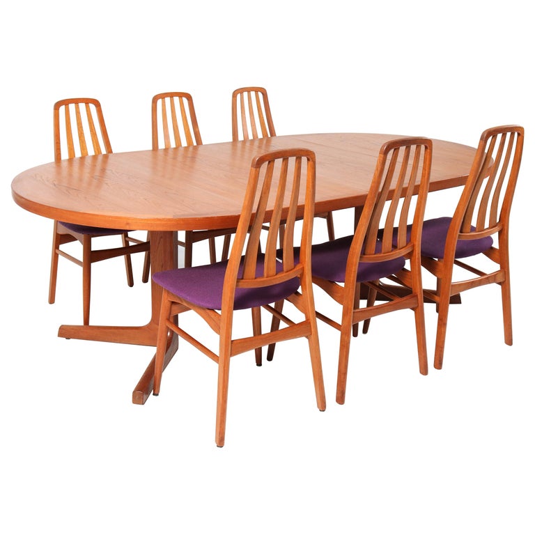 Teak Mid Century Modern Dining Room Set By Imha Denmark 1960s For At 1stdibs Teak Mid Century Modern Dining Room Set, Vintage Danish Modern Teak Dining Table And Chairs