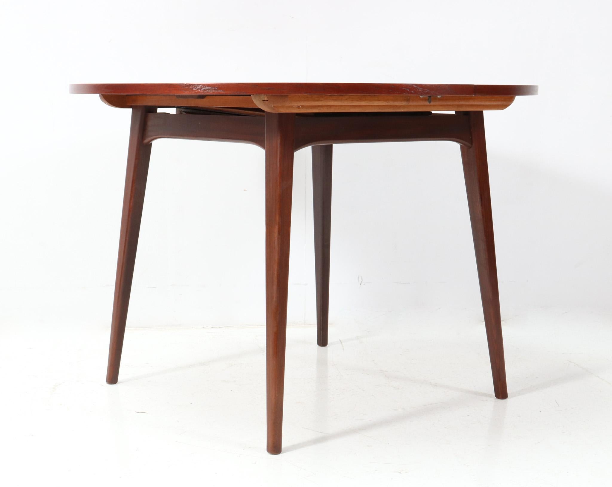 Mid-20th Century Teak Mid-Century Modern Extendable Dining Table by Louis van Teeffelen, 1950s For Sale
