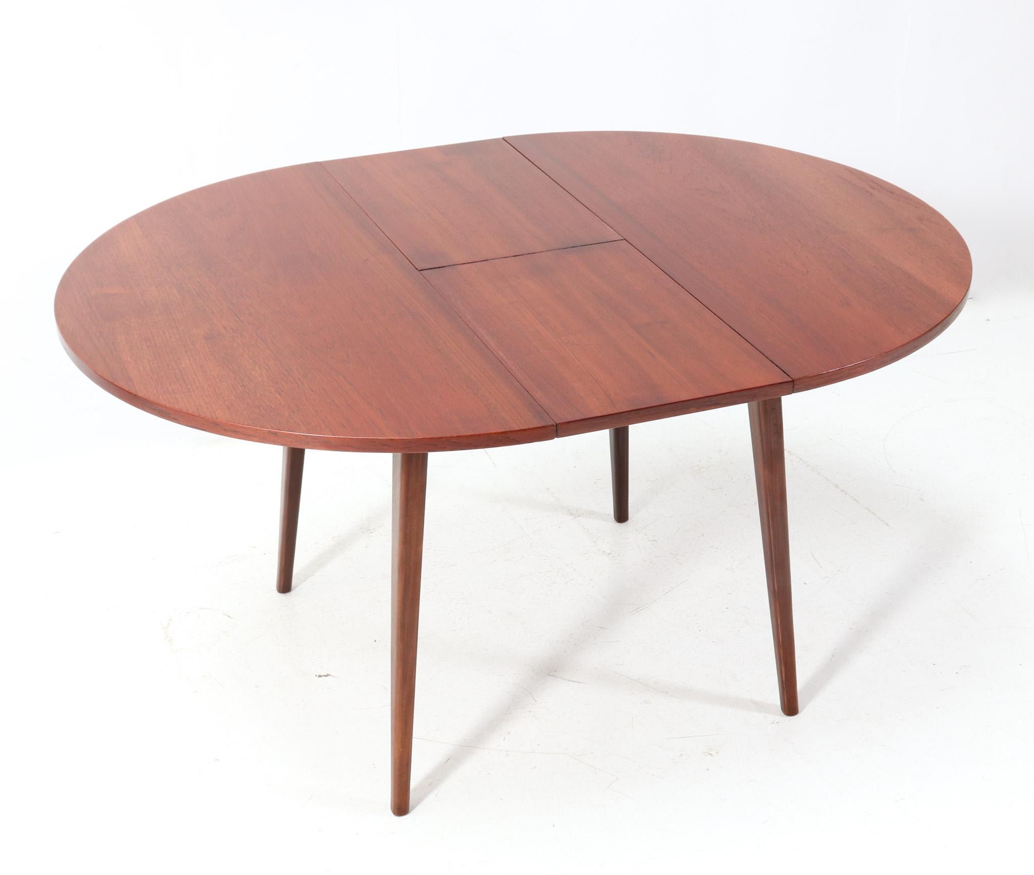 Teak Mid-Century Modern Extendable Dining Table by Louis van Teeffelen, 1950s For Sale 1