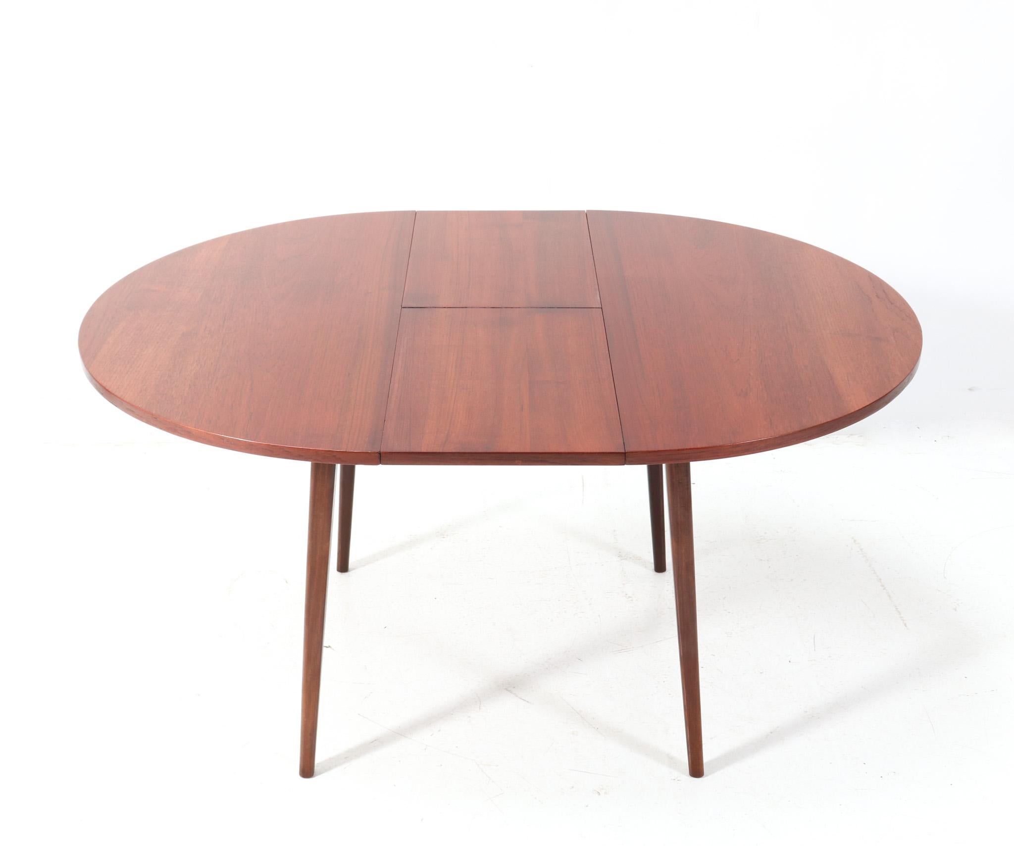 Teak Mid-Century Modern Extendable Dining Table by Louis van Teeffelen, 1950s For Sale 2